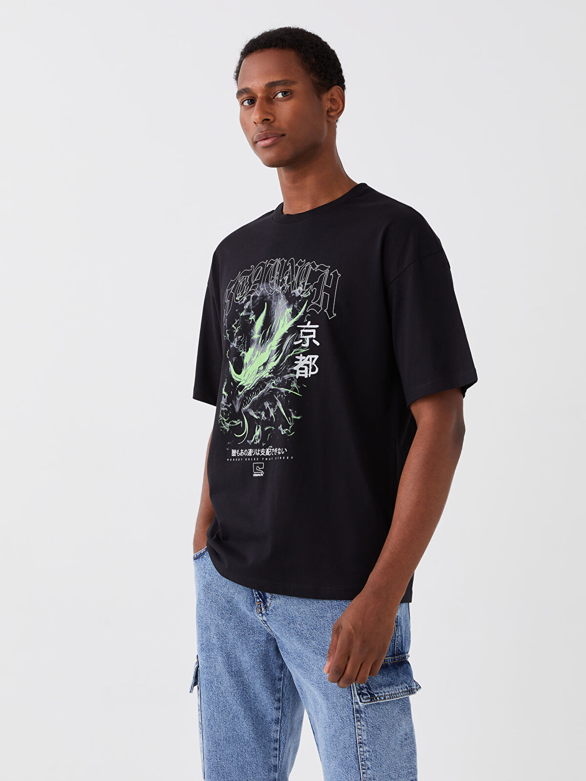 XSIDE Crew Neck Short Sleeve Printed Combed Cotton Men's T