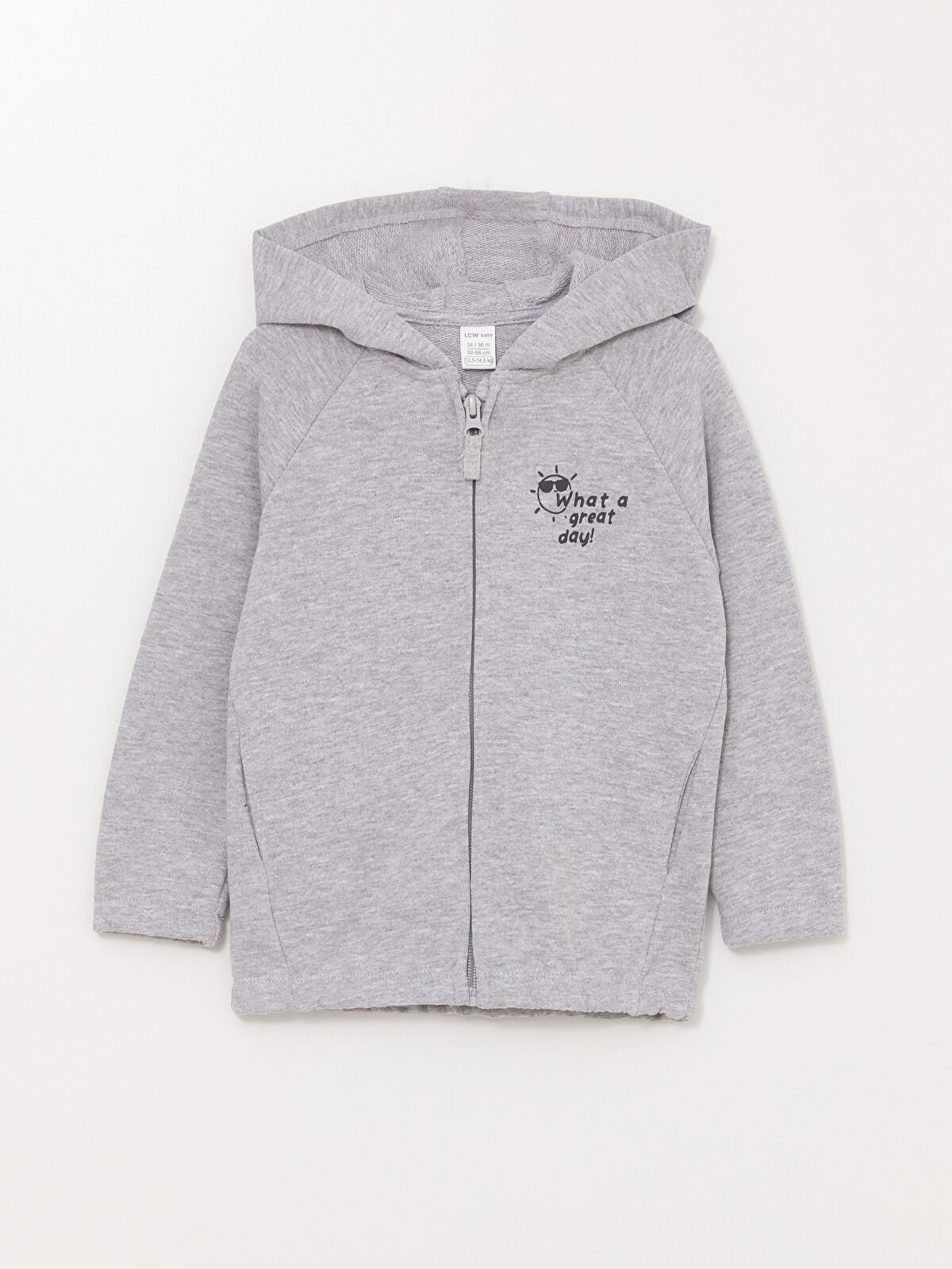 LCW baby Hooded Long Sleeve Printed Baby Boy Zippered