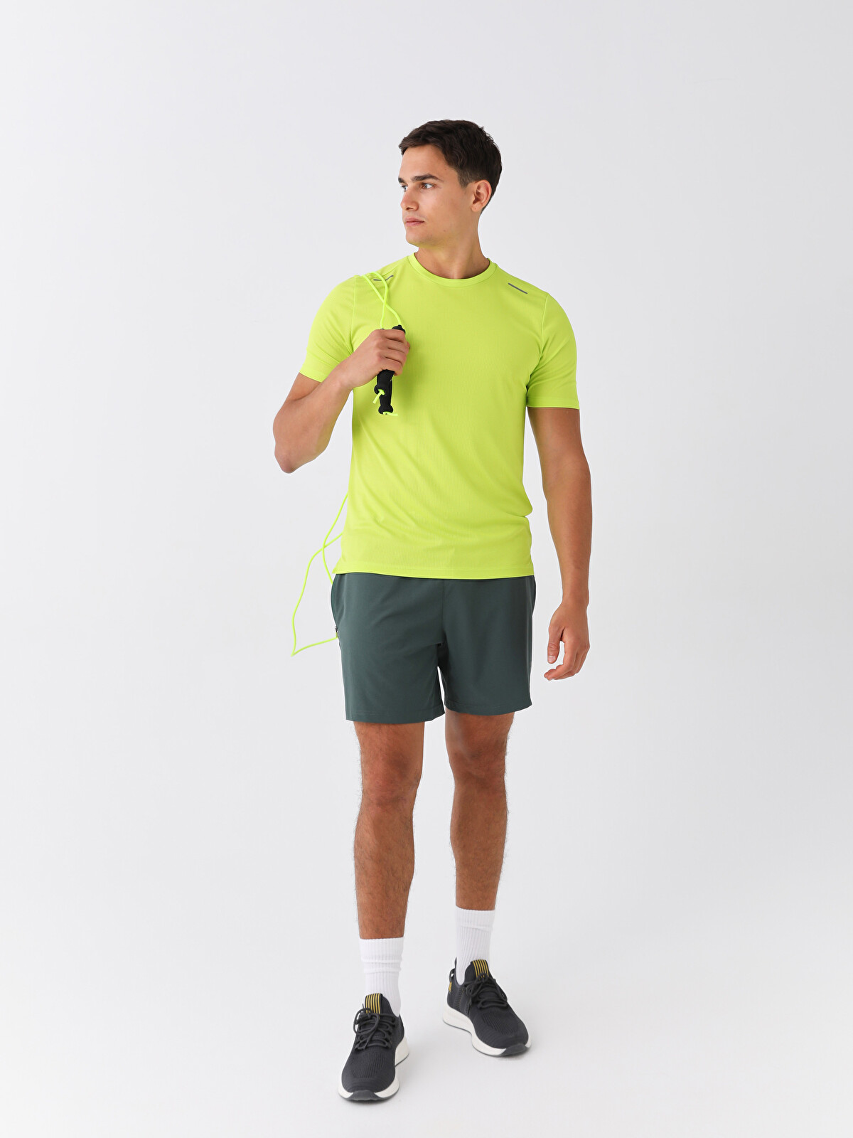 soy XSIDE ACTIVE Yeşil Düz Standart & Regular Erkek Spor Şort