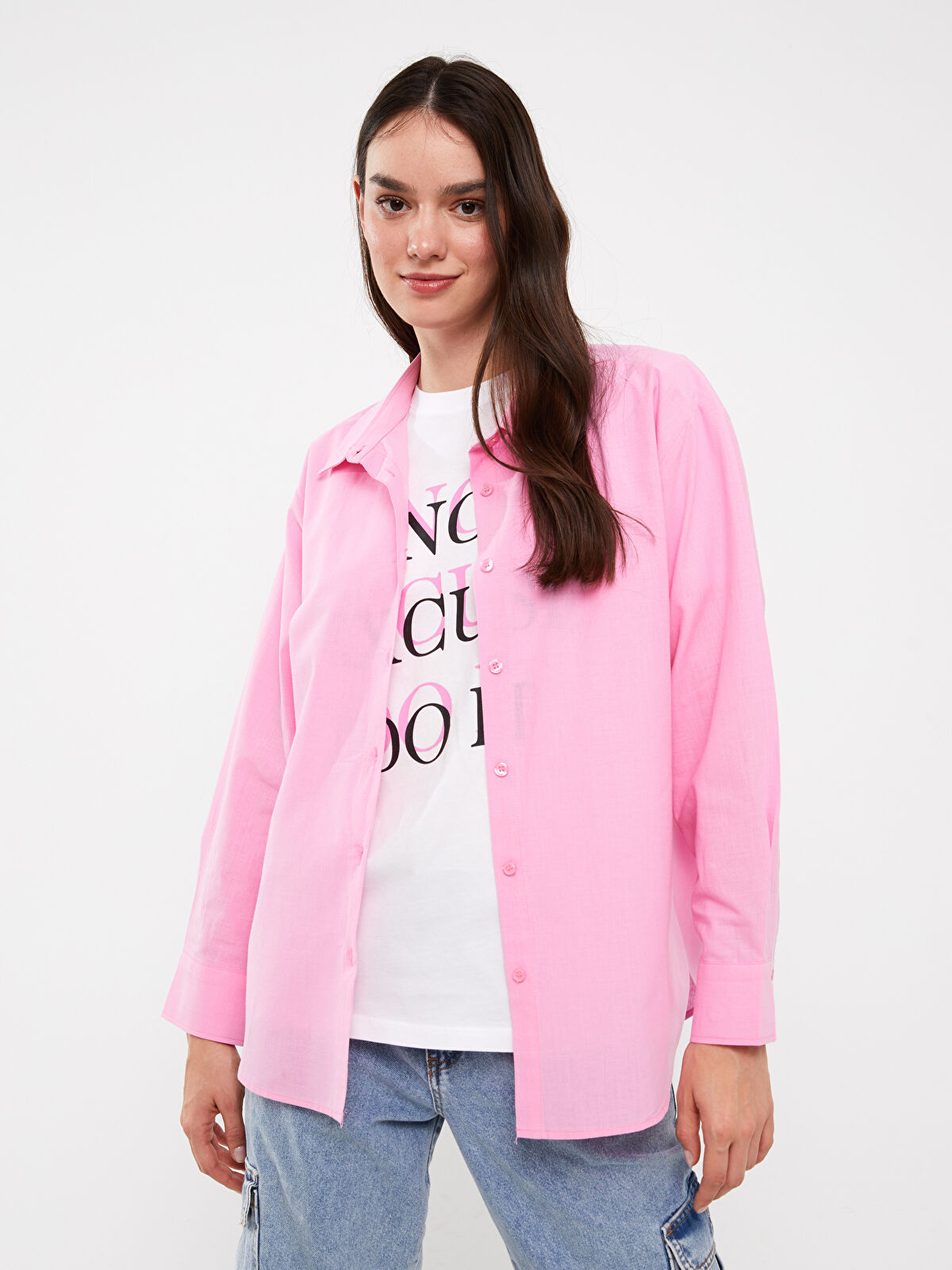 T-shirt with cut out, Pink - Sisley