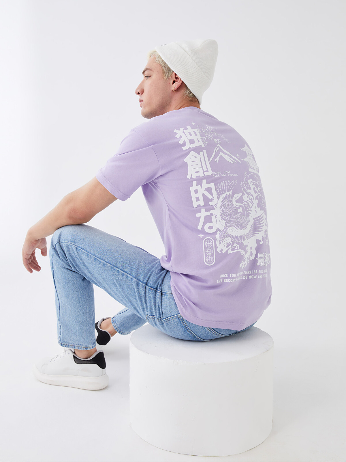 XSIDE Crew Neck Short Sleeve Printed Combed Cotton Men's T-shirt