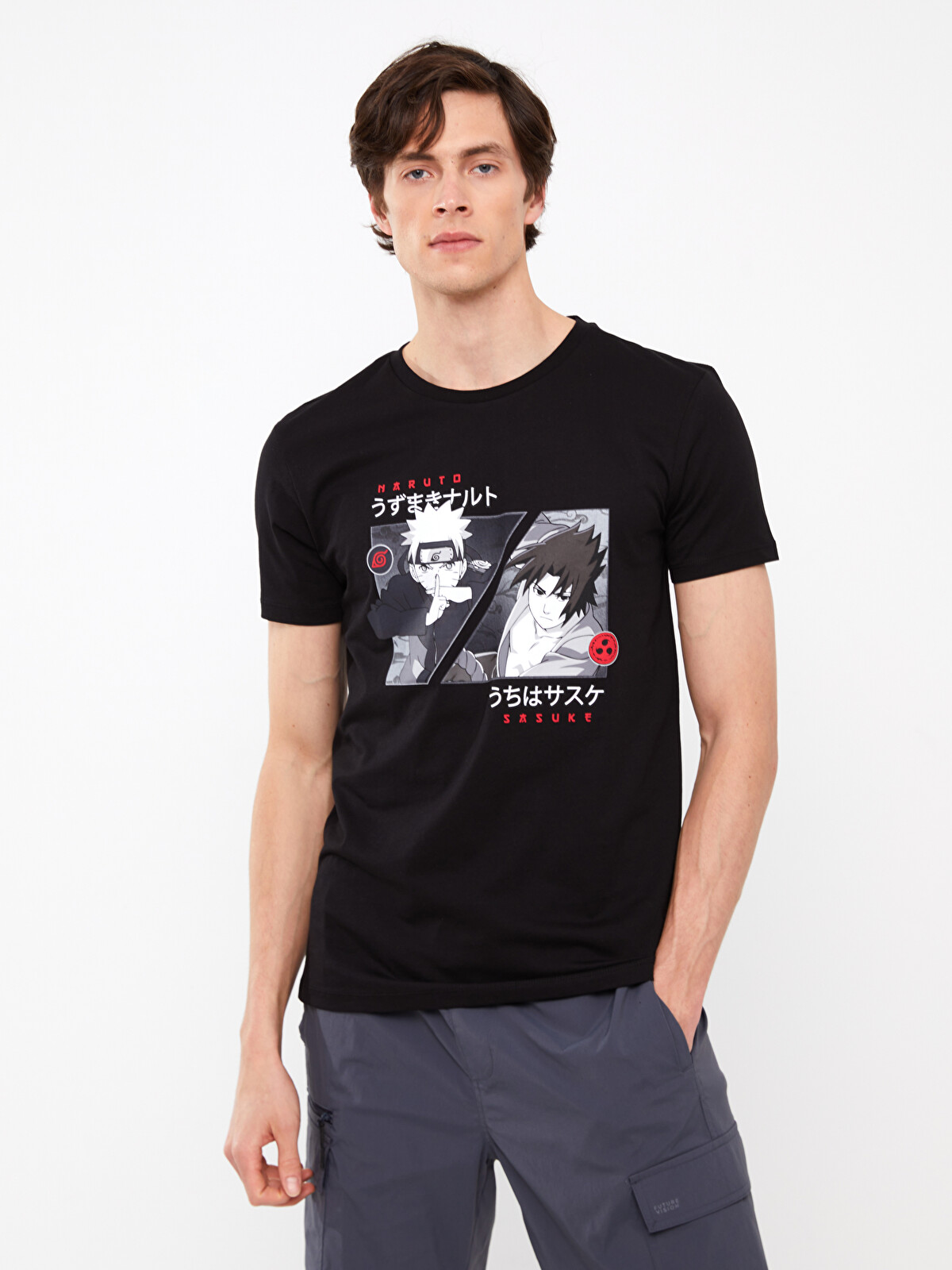 XSIDE Crew Neck Short Sleeve Naruto Printed Jersey Men's T-Shirt