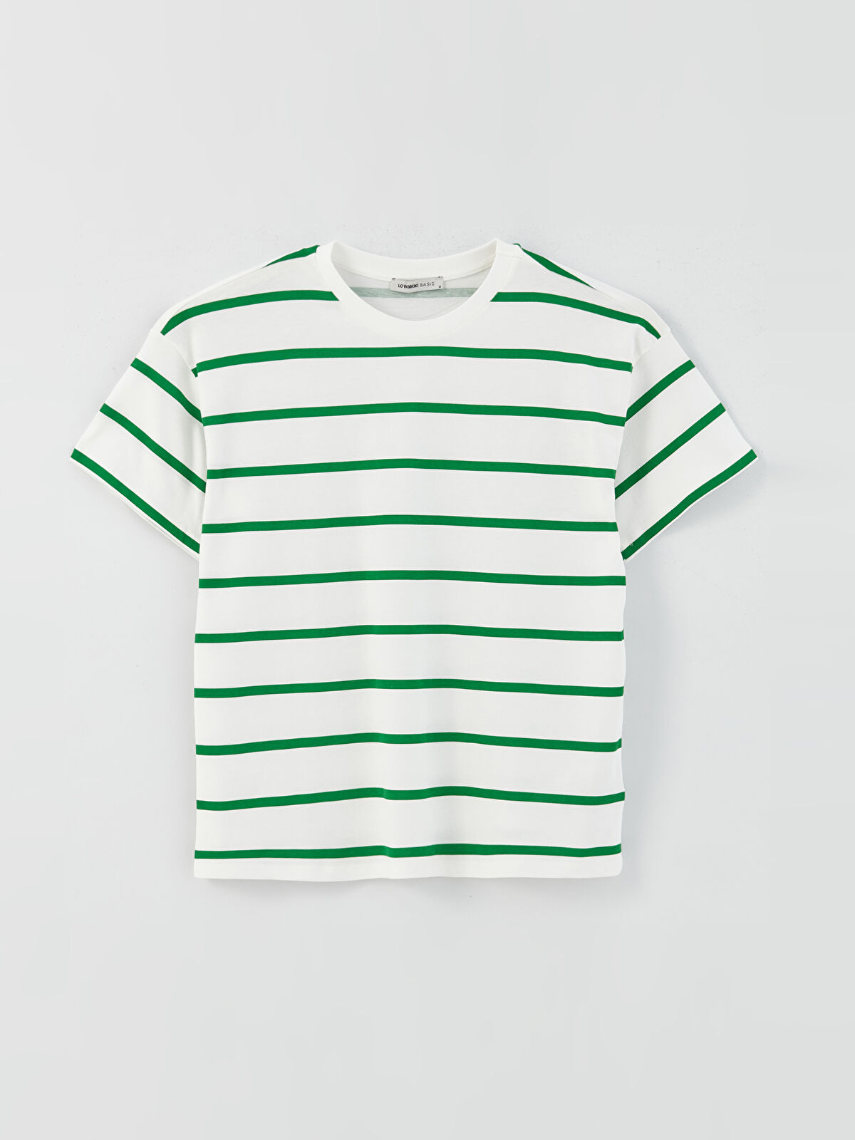 LCWAIKIKI Basic Crew Neck Striped Short Sleeve Women's T