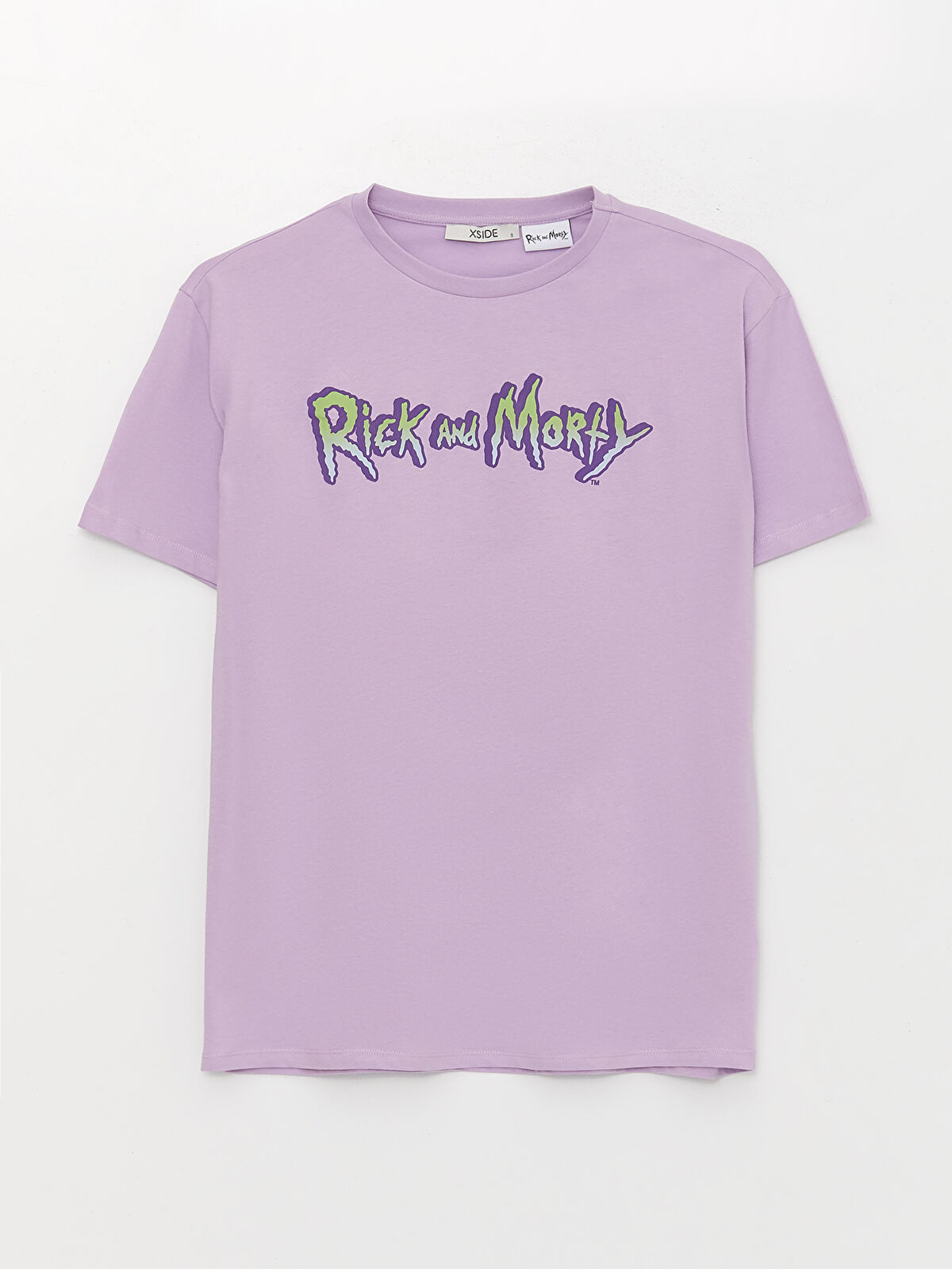 【SATIIIZ】Neden printed patch short-sleeved T-shirt XSIDE Crew Neck Rick and Morty Printed Short Sleeve Women's