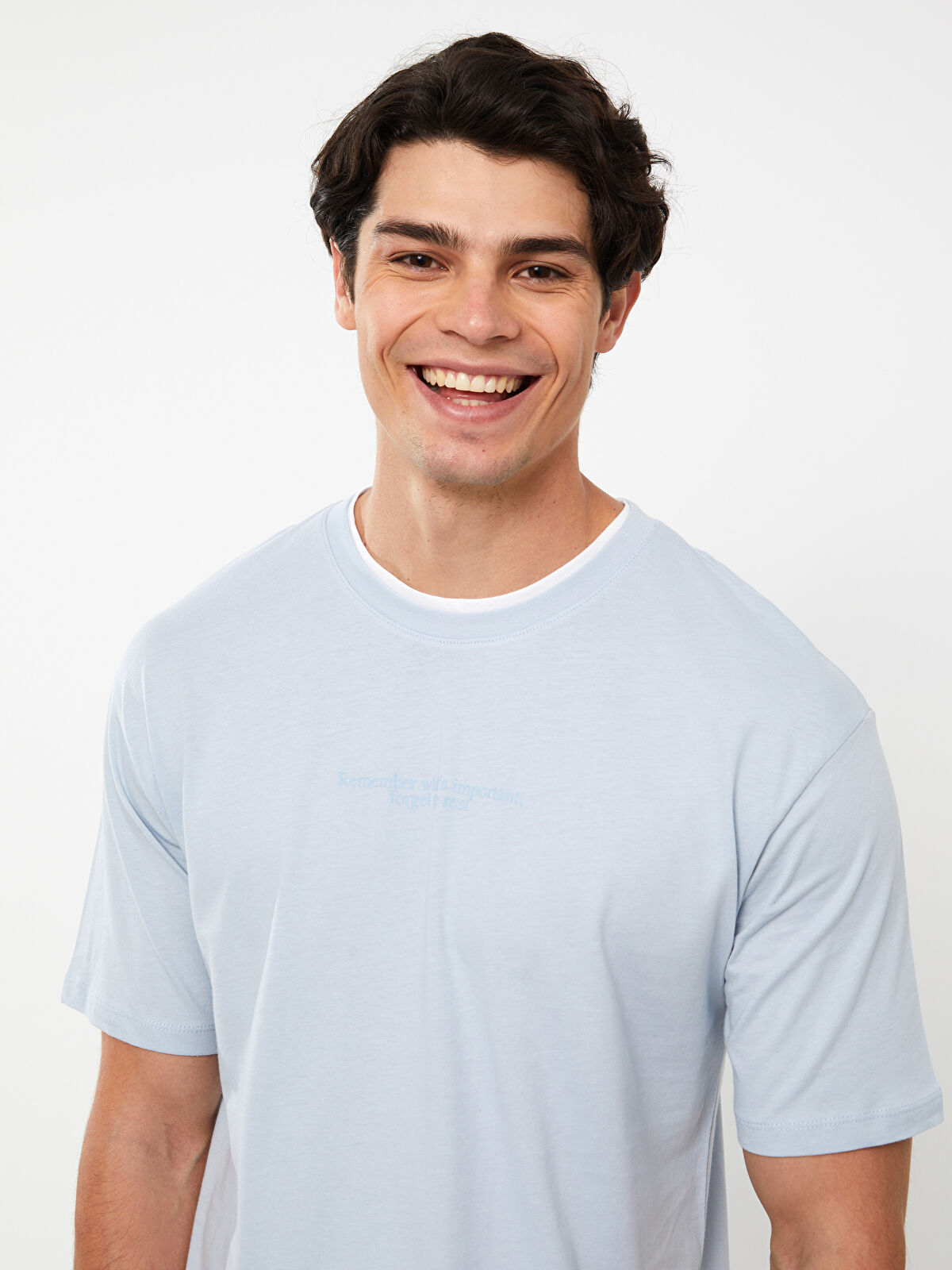 XSIDE Crew Neck Short Sleeve Printed Combed Cotton Men's T