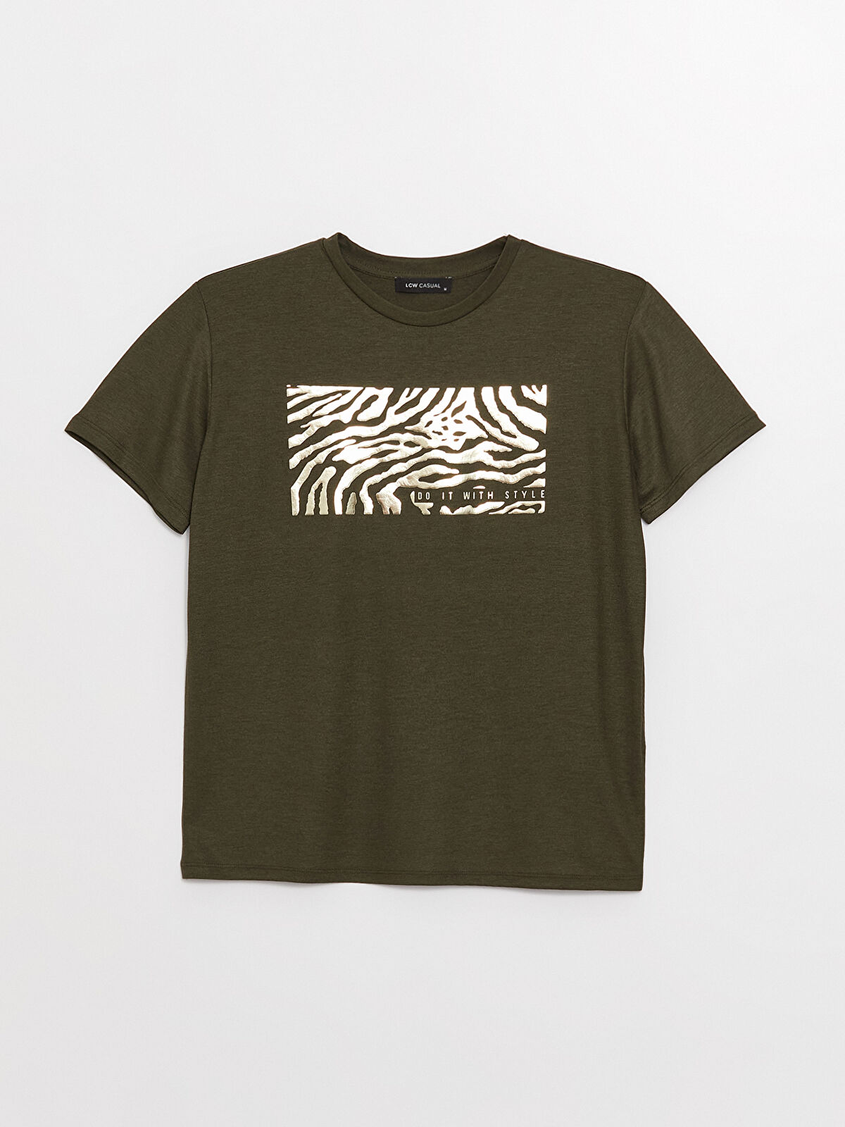 LCW Vision Crew Neck Printed Short Sleeve Women's T-Shirt