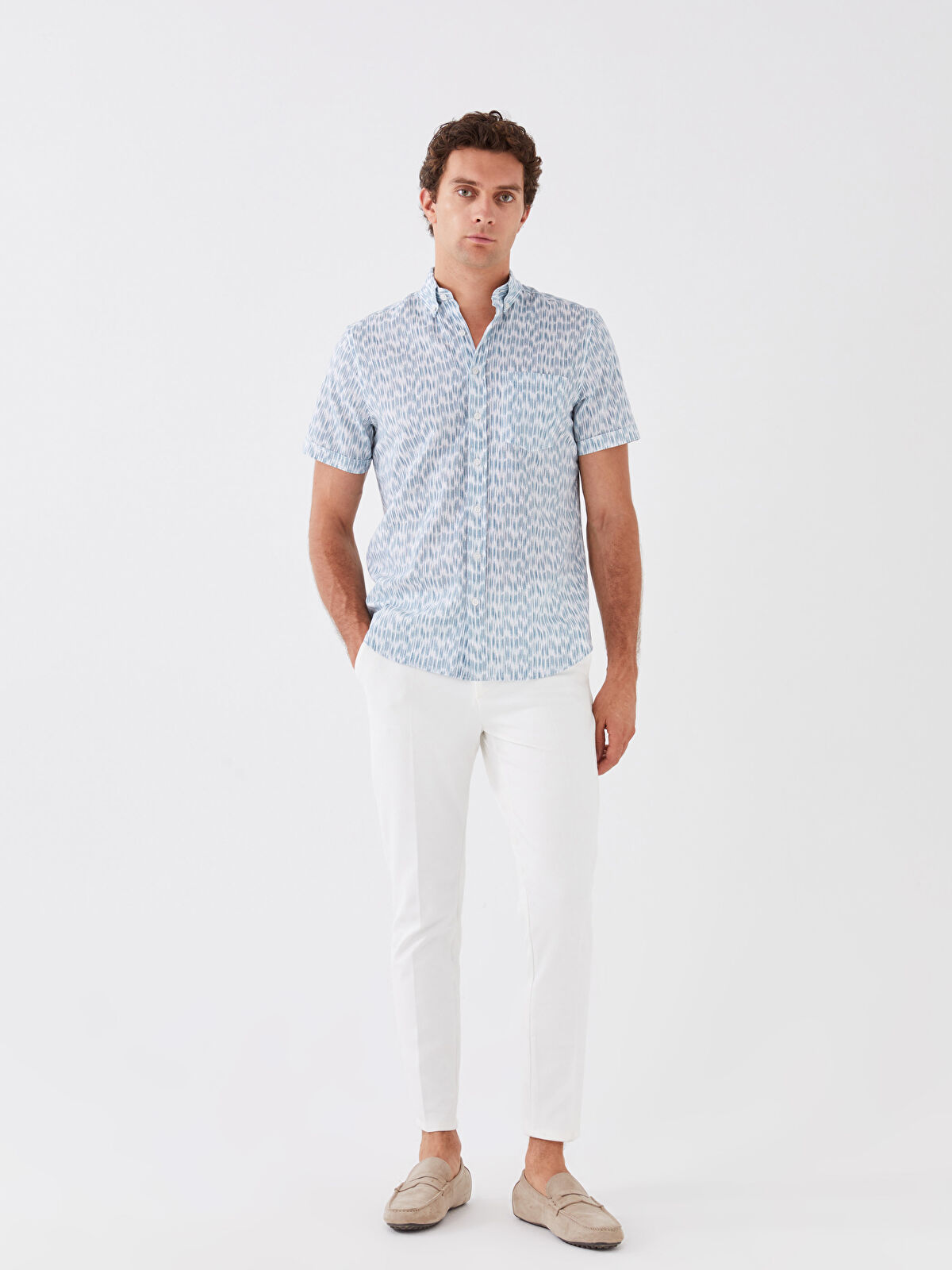 LCWAIKIKI Classic Regular Fit Short Sleeve Patterned Men's