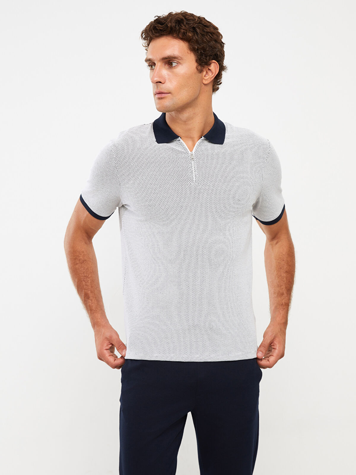 Polo Neck Short Sleeve Men's T-Shirt -S3KV37Z8-J5E - LC Waikiki