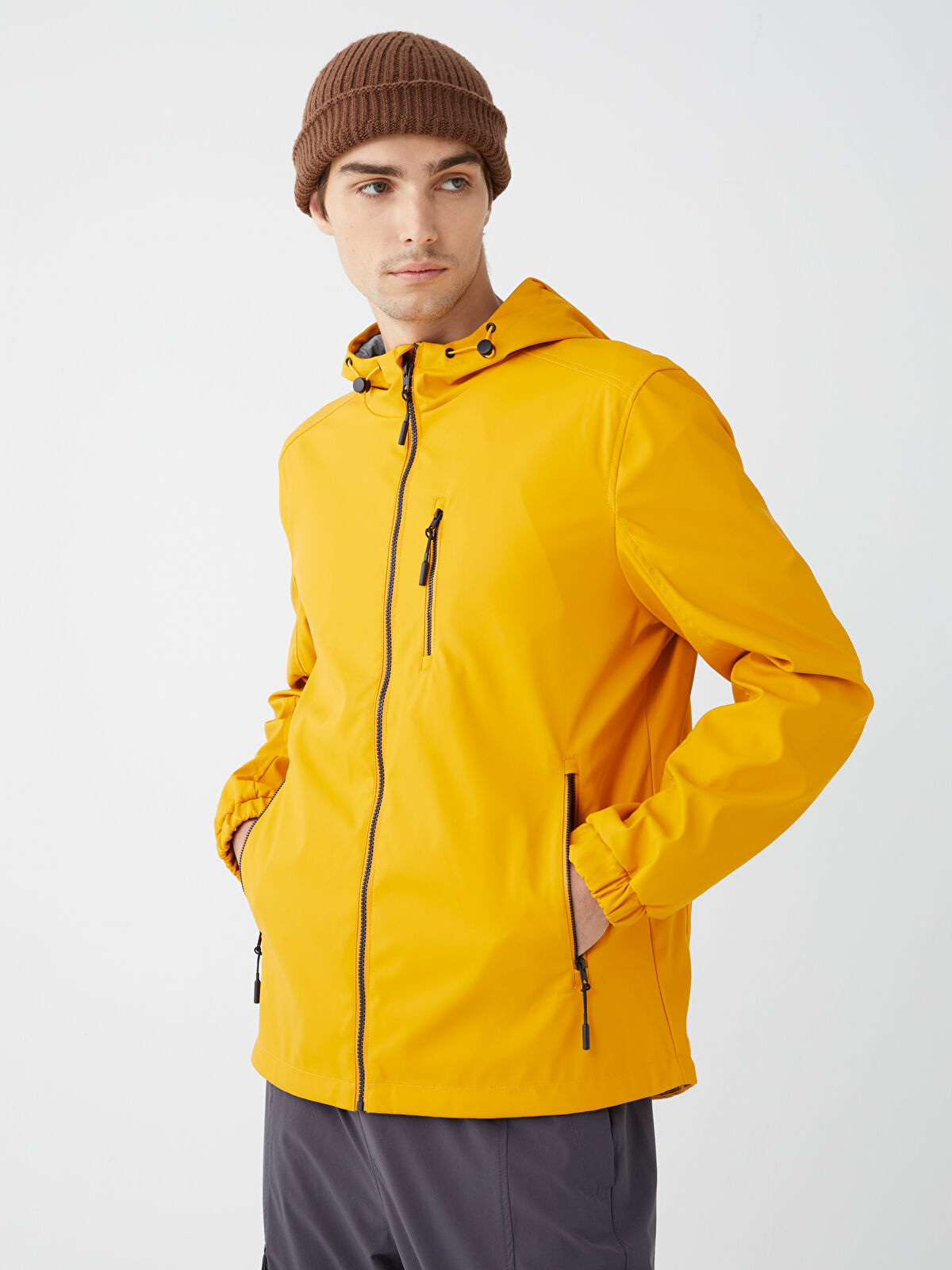 XSIDE Regular Fit Hooded Men's Raincoat -W30518Z8-J5J - LC