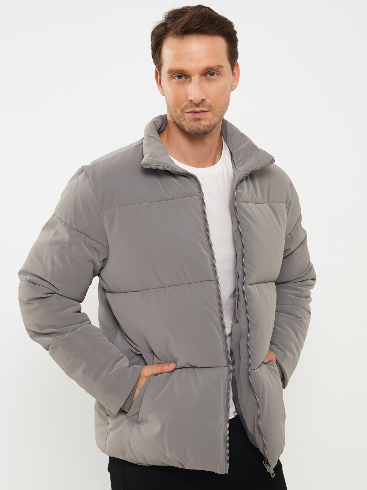 LCW Vision Standard Fit Funnel Neck Men's Puffer Coat - W30724Z8