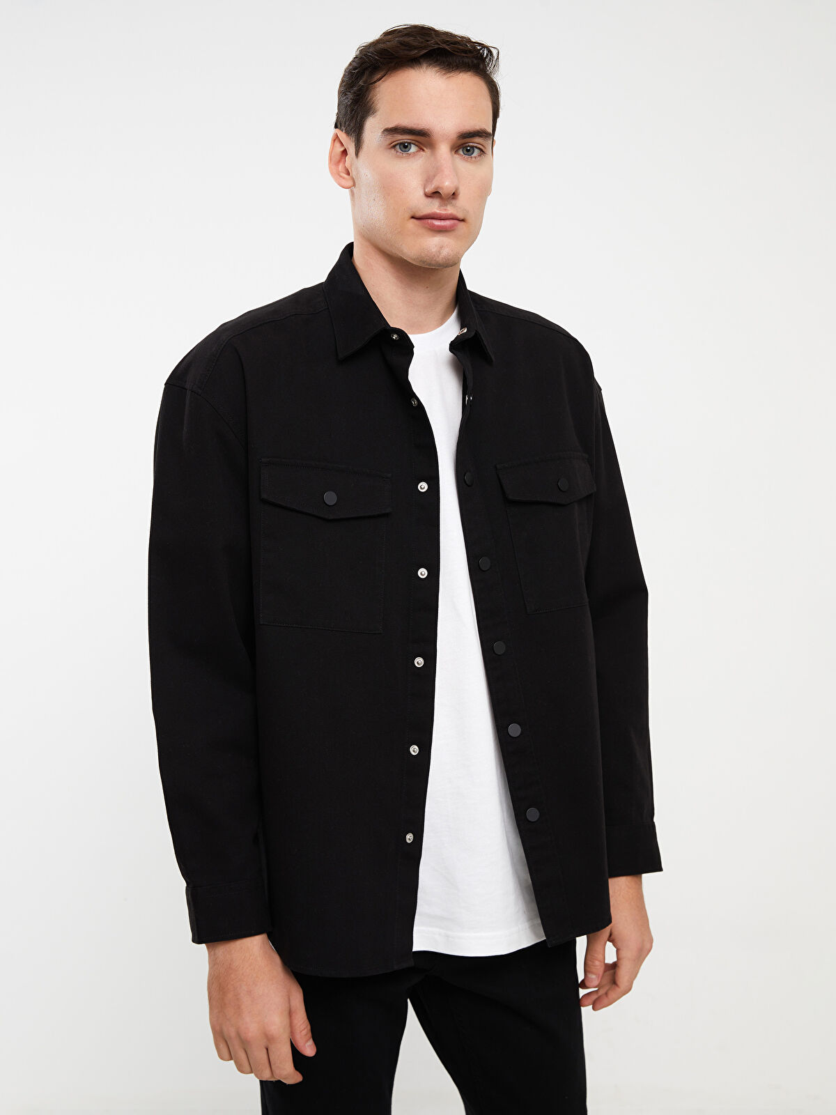 XSIDE Rahat Kalıp Uzun Kollu Gabardin Erkek Gömlek Ceket