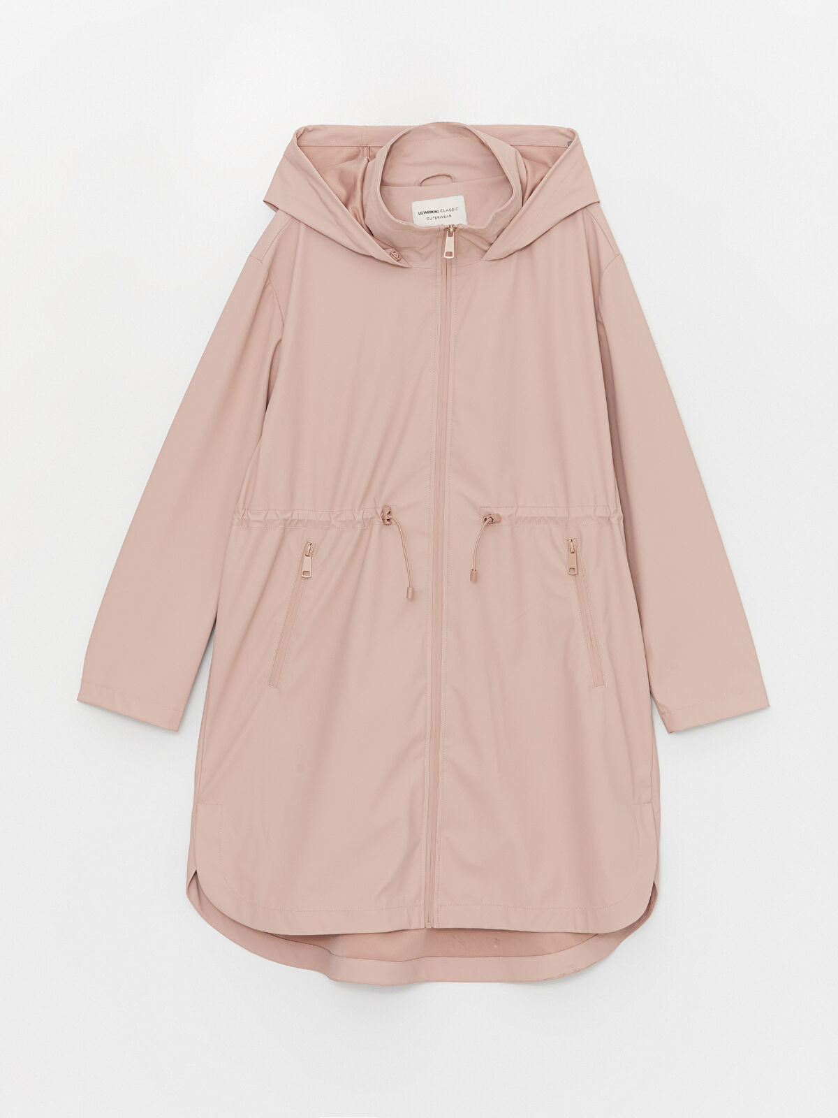 LCWAIKIKI Classic Pembe Kadın Kapüşonlu Düz Yağmurluk - W32863Z8