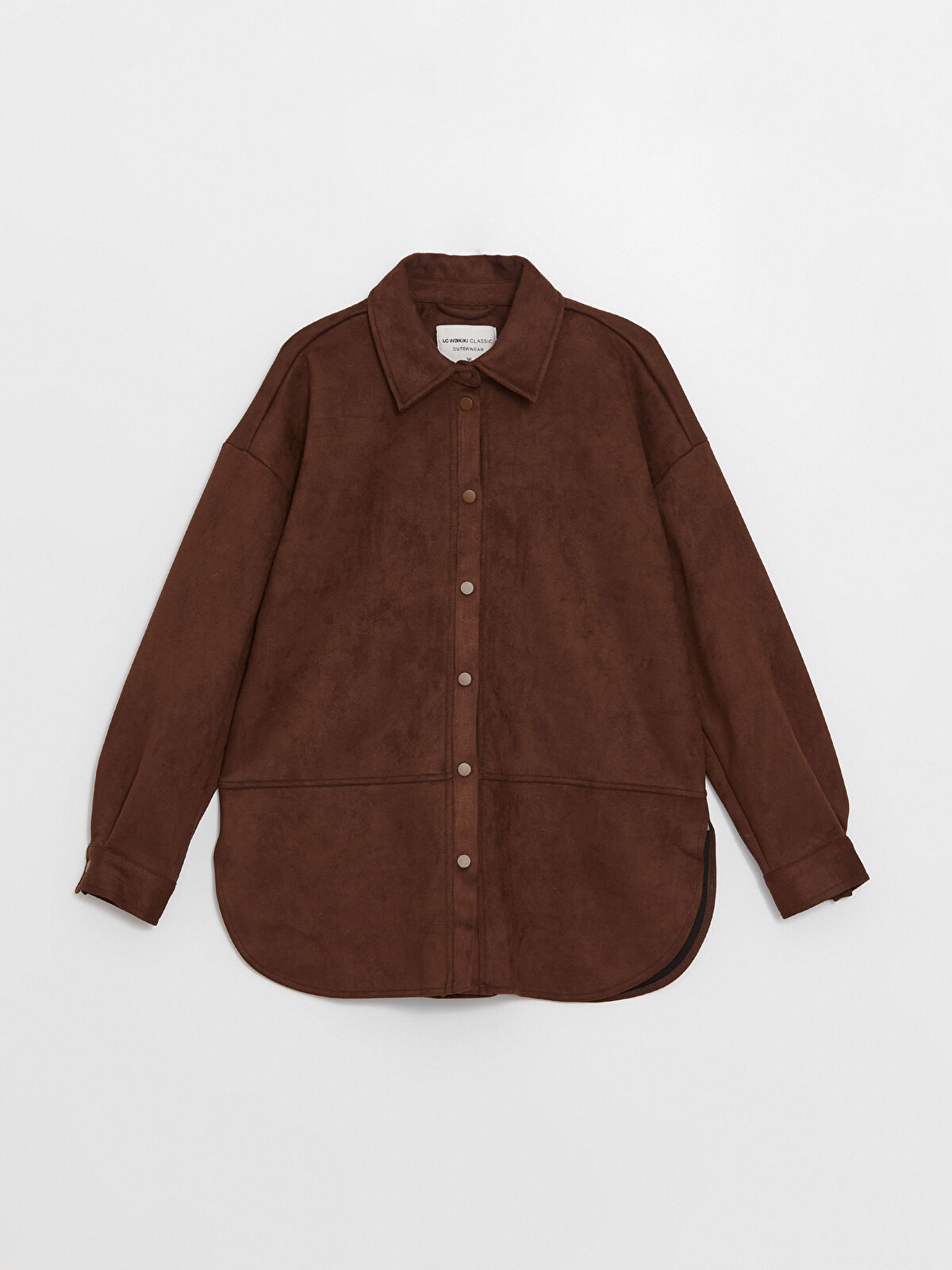 real suede over sized shirt ブラウン Suede Overshirt Chocolate | Baracuta