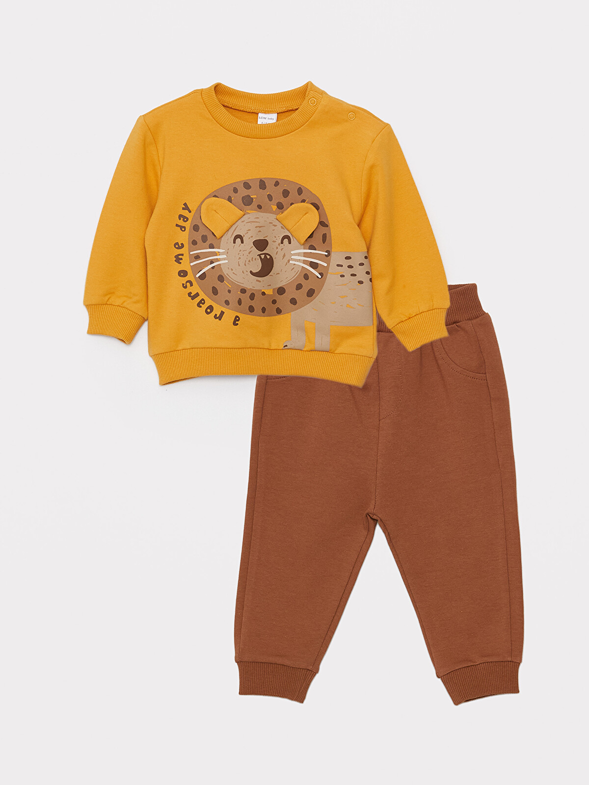 LCW baby Set 2 Piese Bluza cu Mânecă Lungă și Guler Rotund