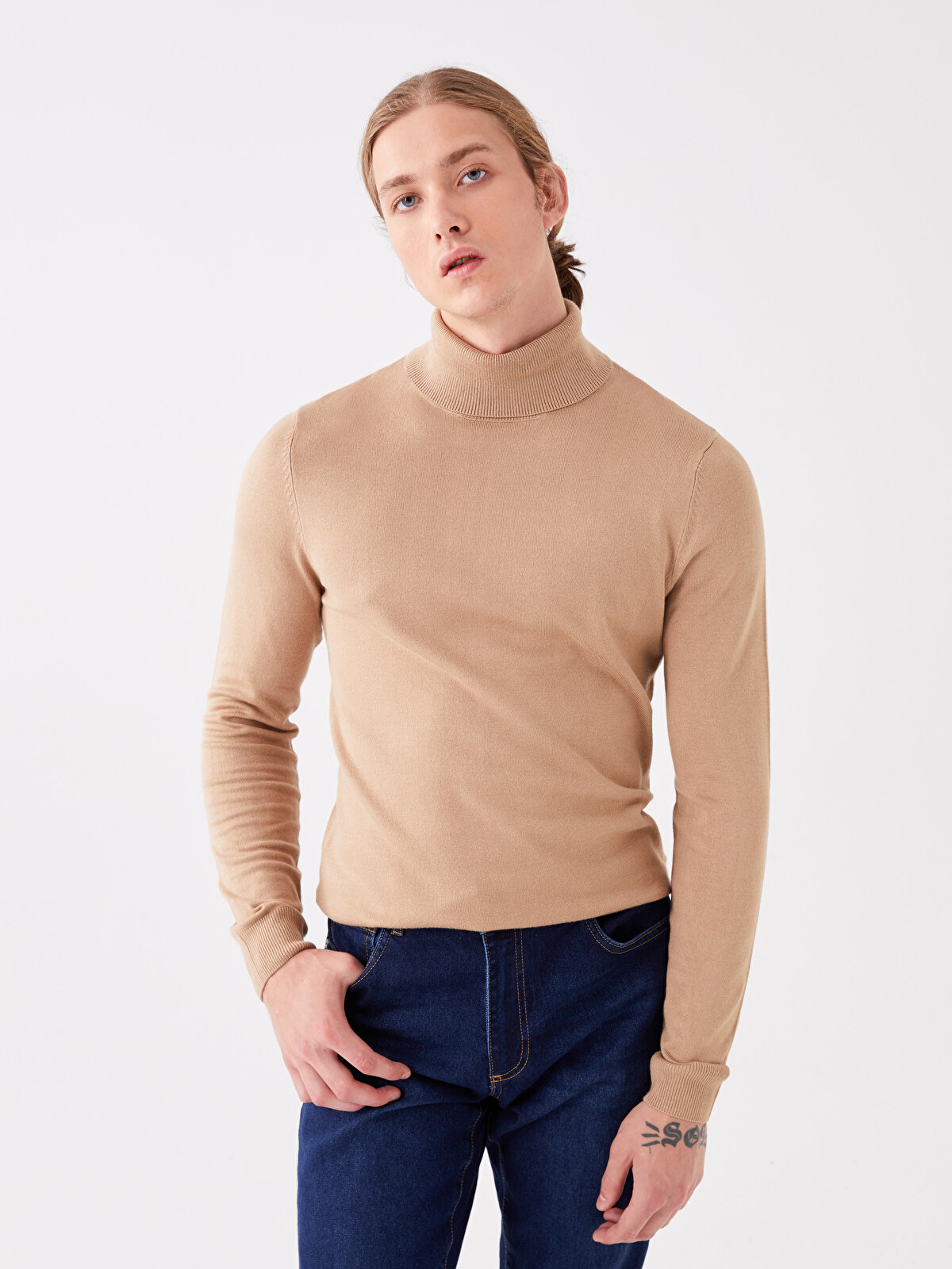 XSIDE Turtleneck Long Sleeve Men's Knitwear Sweater - W35690Z8-SKS