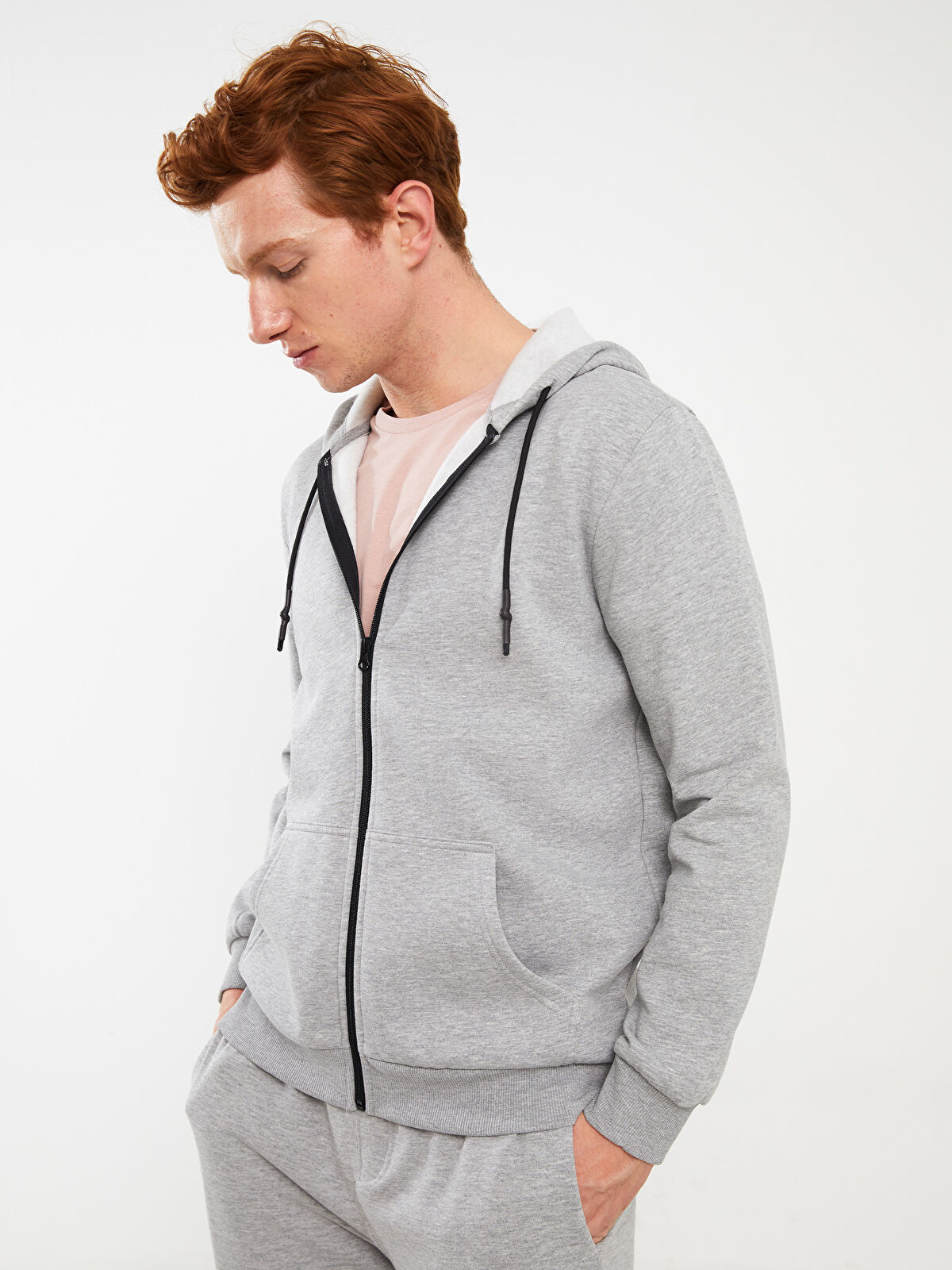 XSIDE Hooded Long Sleeve Men's Thick Zip-Up Sweatshirt