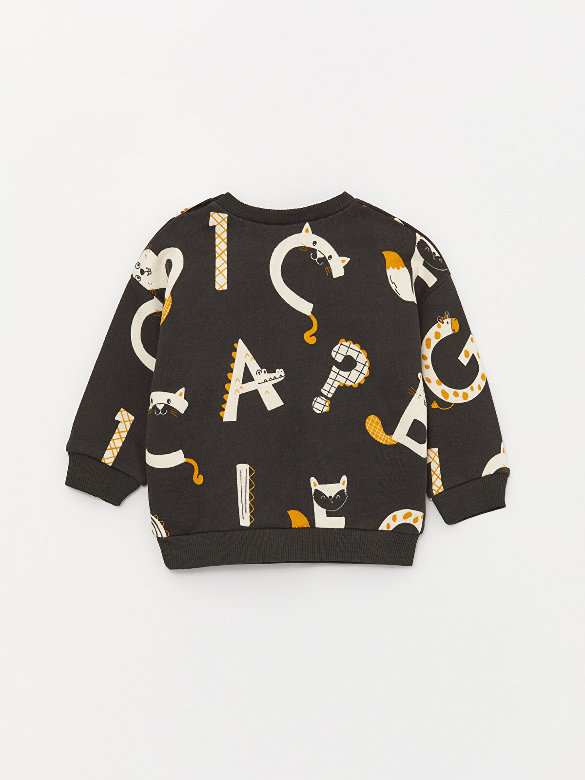 LCW baby Antrasit Bisiklet Yaka Erkek Bebek Sweatshirt ve Eşofman