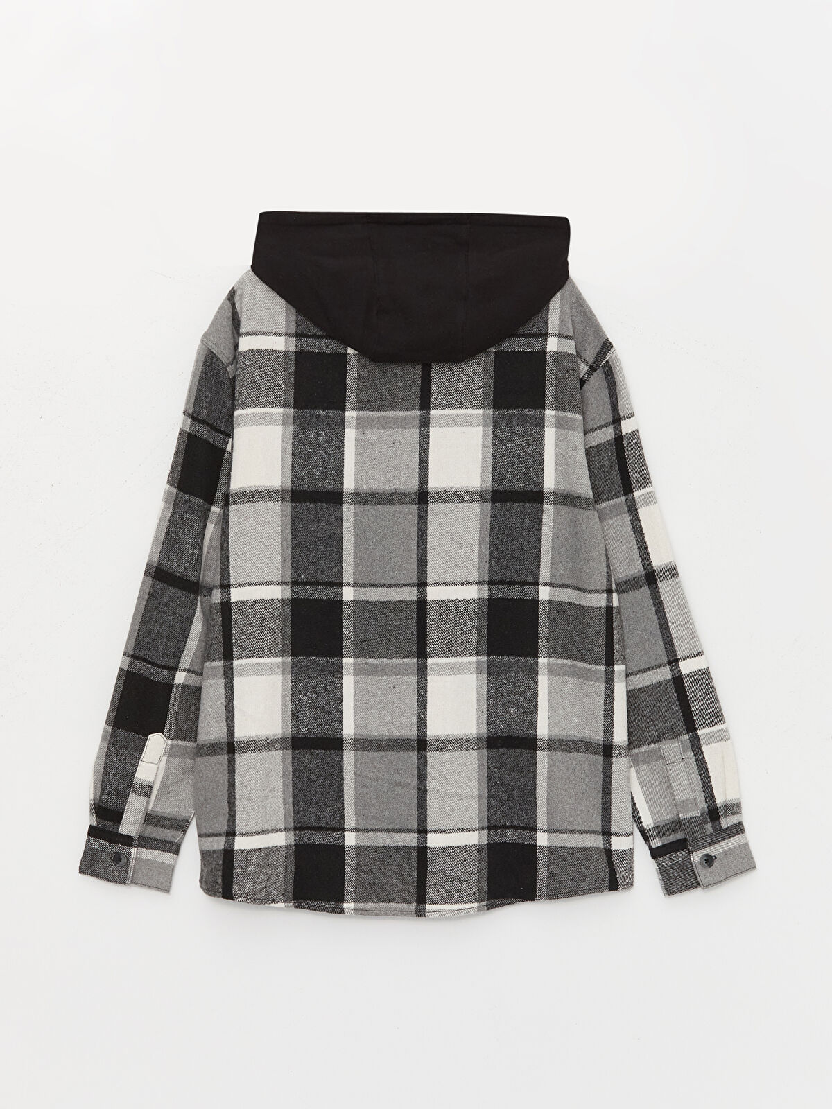 XSIDE Hooded Regular Fit Long Sleeve Plaid Men's Shirt