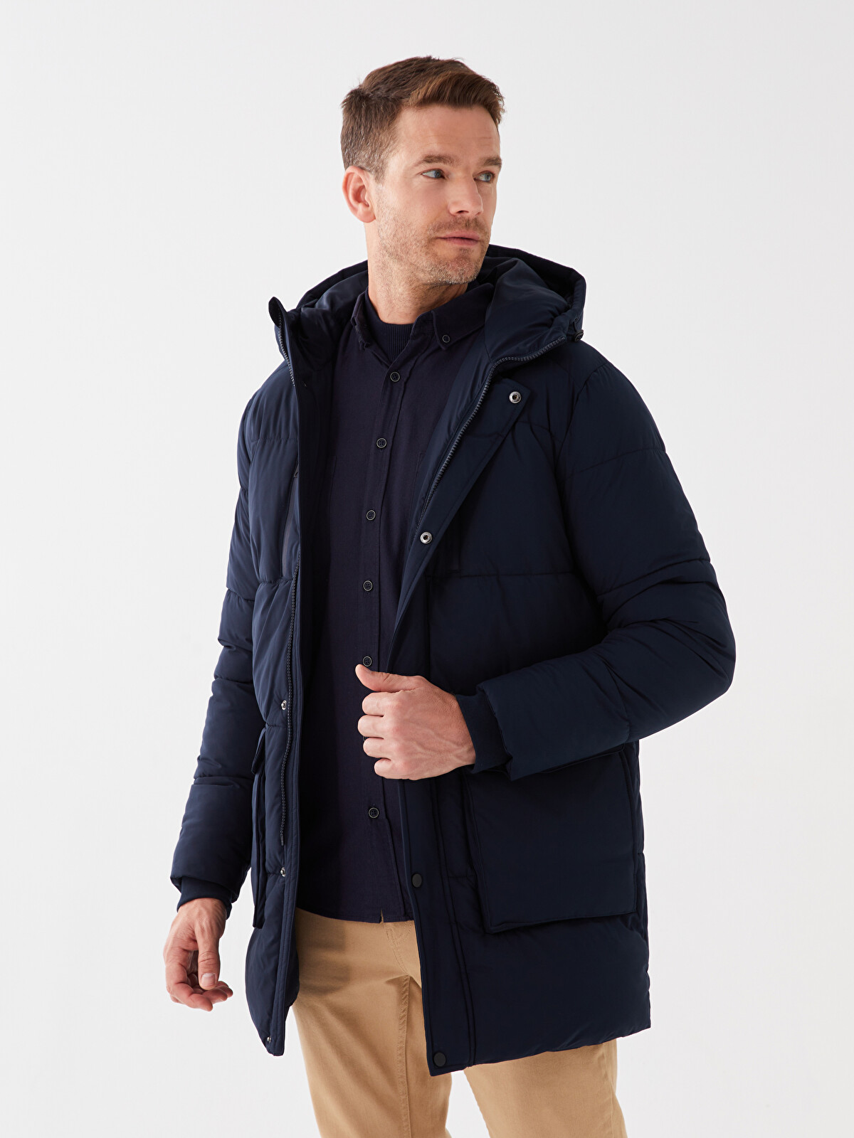SOUTHBLUE Standard Fit Hooded Men's Puffer Coat - W37461Z8-RFH