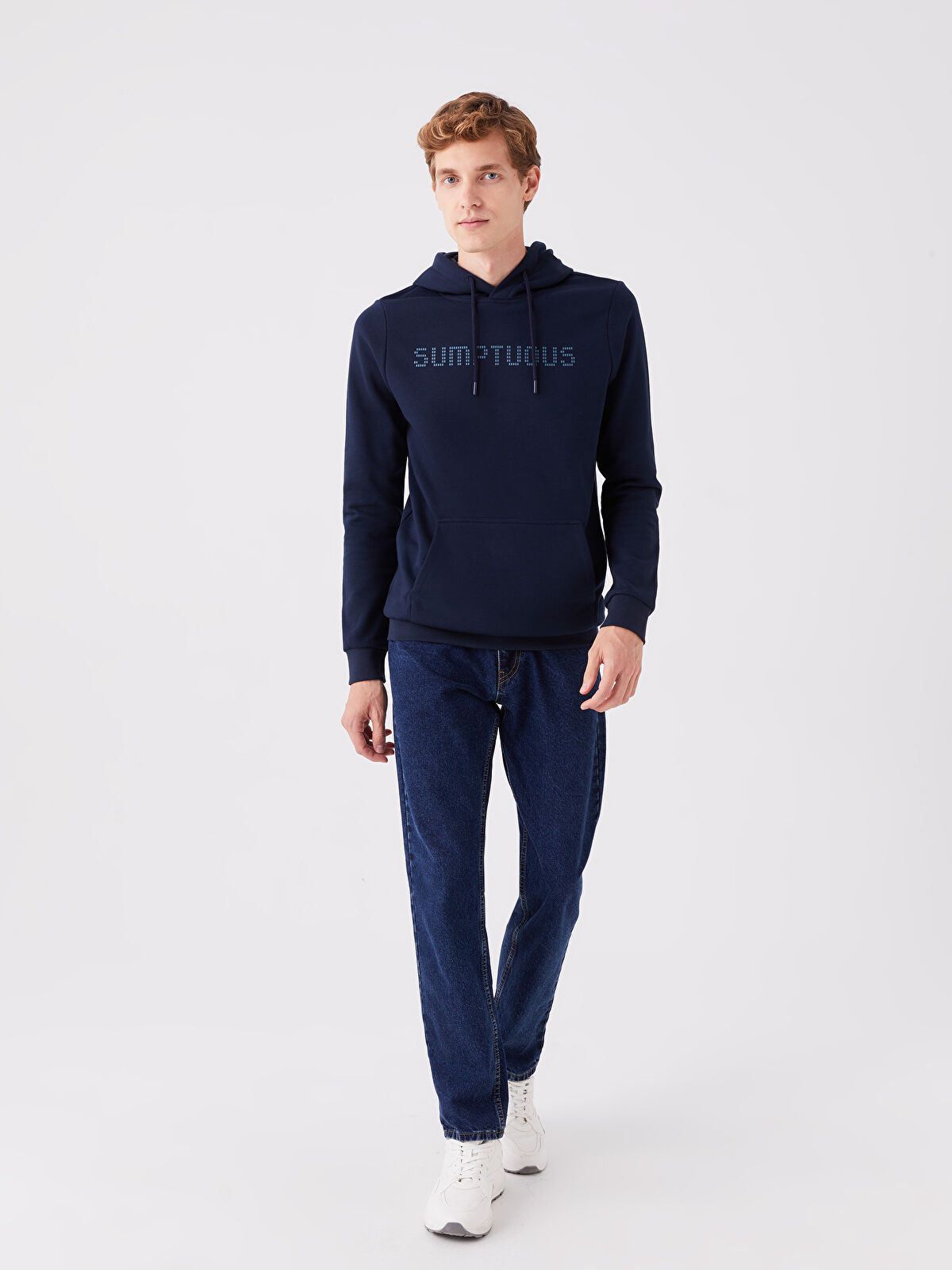 LCWAIKIKI Classic Long Sleeve Printed Men's Thick Hoodie