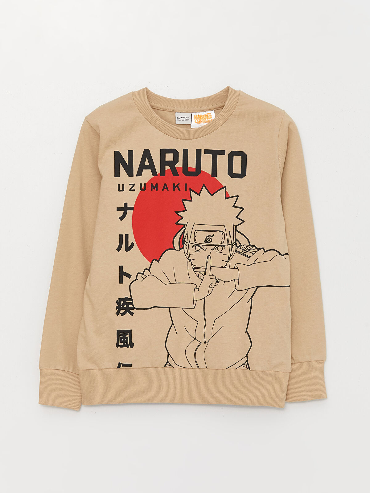 ★ナルト★ LCW Kids Bisiklet Yaka Naruto Baskılı Uzun Kollu Erkek Çocuk