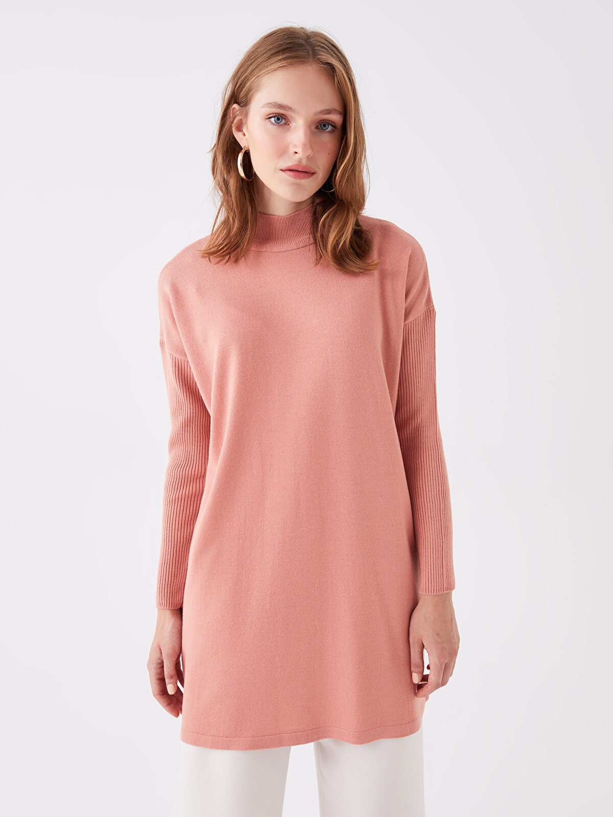 LCWAIKIKI Basic Half Turtleneck Oversize Women's Knitwear Tunic