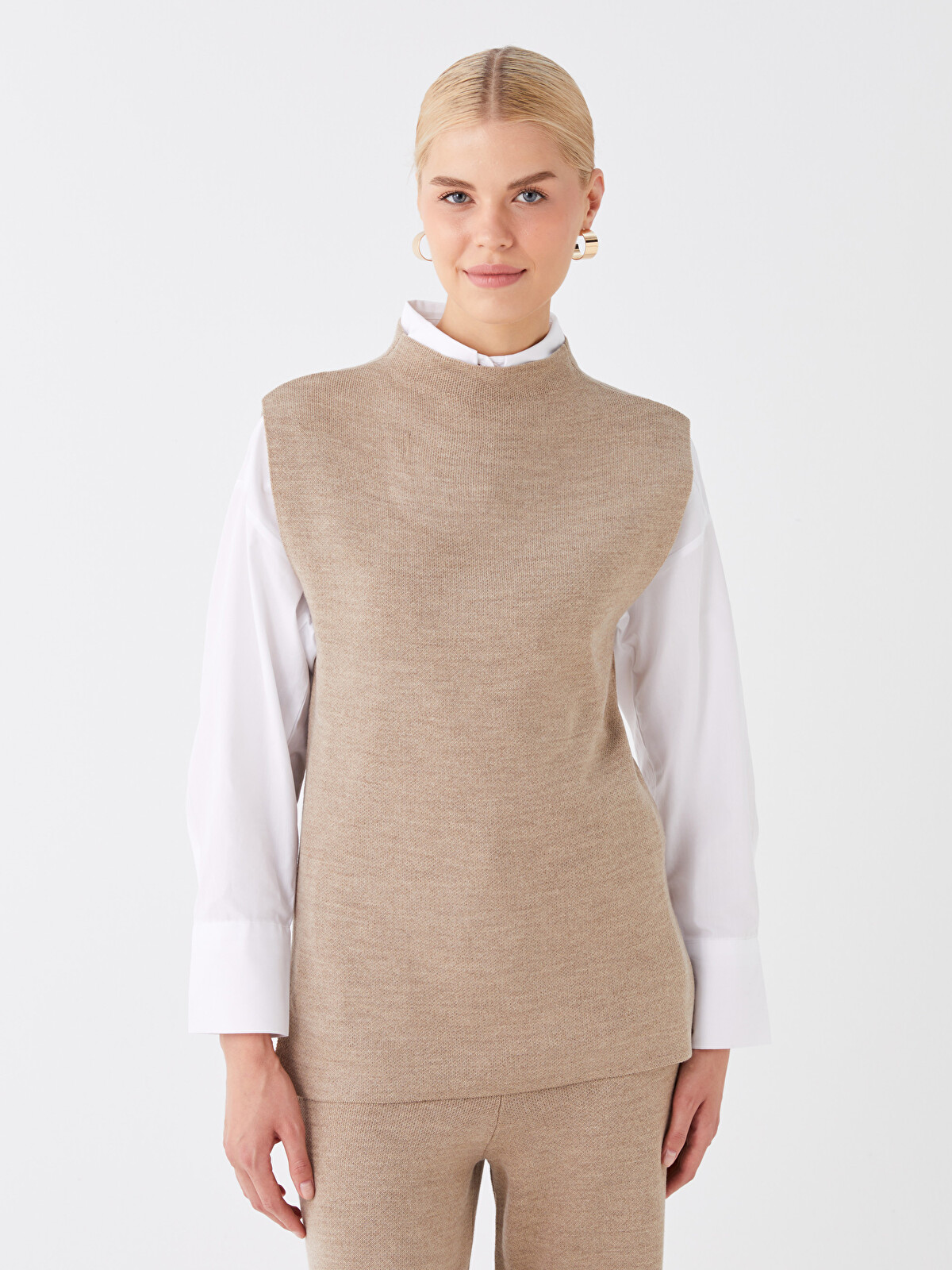 LCW Vision Women's Half Fisherman Neck Plain Knitwear Sweater