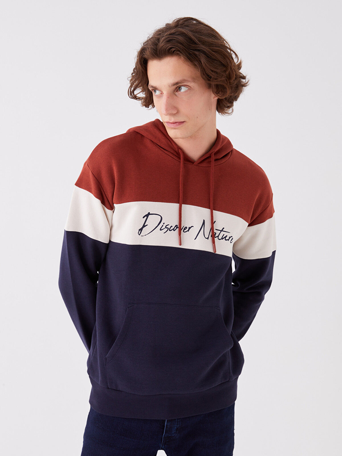 XSIDE Long Sleeve Color Block Men's Thick Hoodie - W39333Z8-VD5