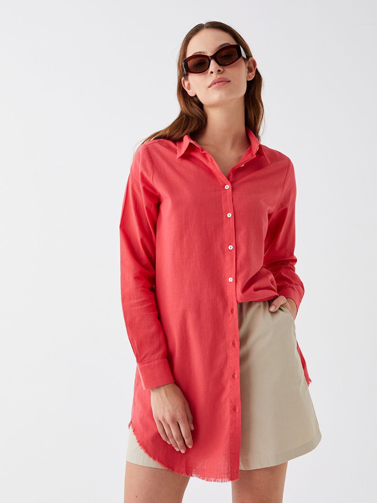 【新作からSALEアイテム等お得な商品満載】 Tunic Shirt Women's Sleeve Long Plain -W39425Z8-GT0 Waikiki LC - 邦画・日本映画