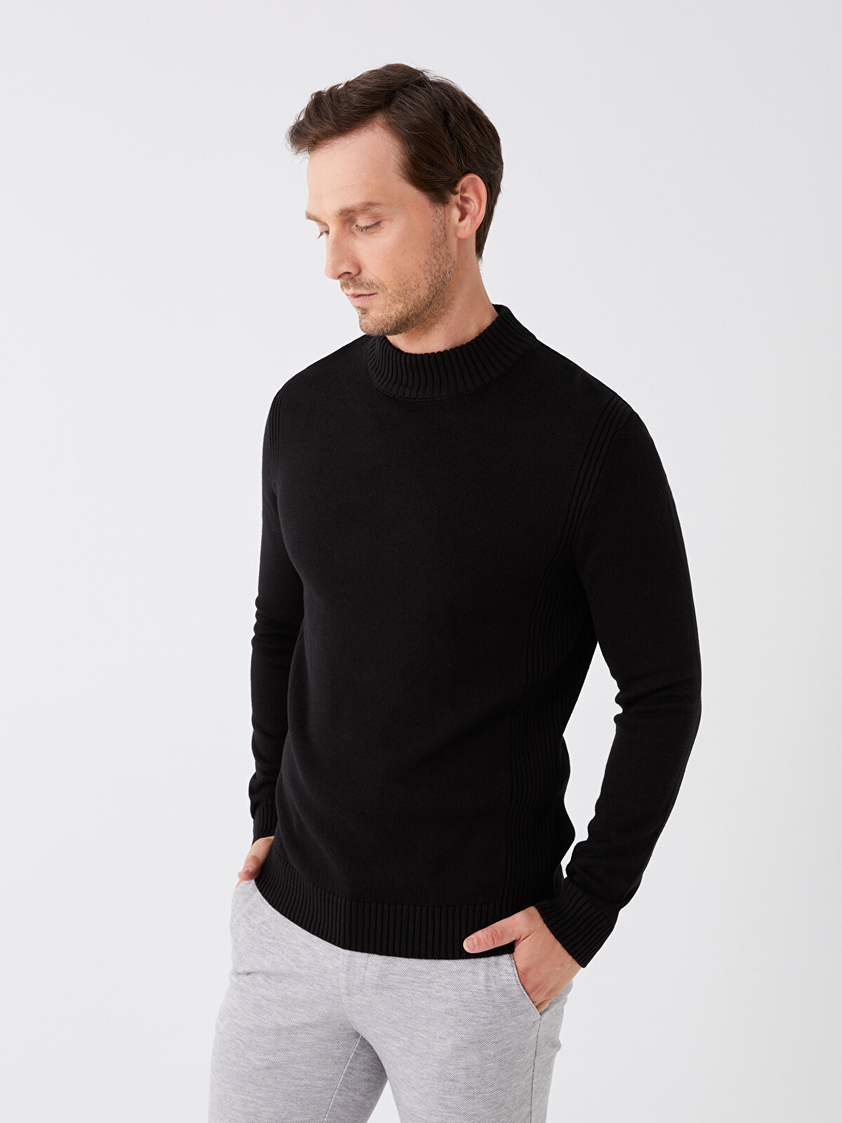 SOUTHBLUE Half Turtleneck Long Sleeve Men's Knitwear Sweater