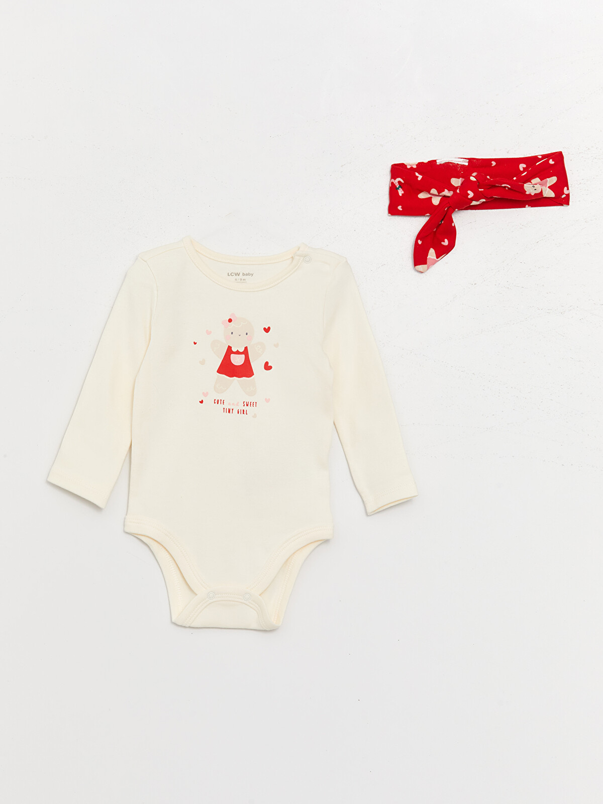 LCW baby Bisiklet Yaka Baskılı Kız Bebek 3'lü Takım - W3AA14Z1-FDL