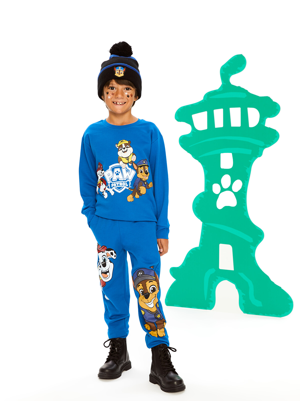 青ぶーページ LCW Kids Mavi Bisiklet Yaka Paw Patrol Baskılı Uzun Kollu Erkek