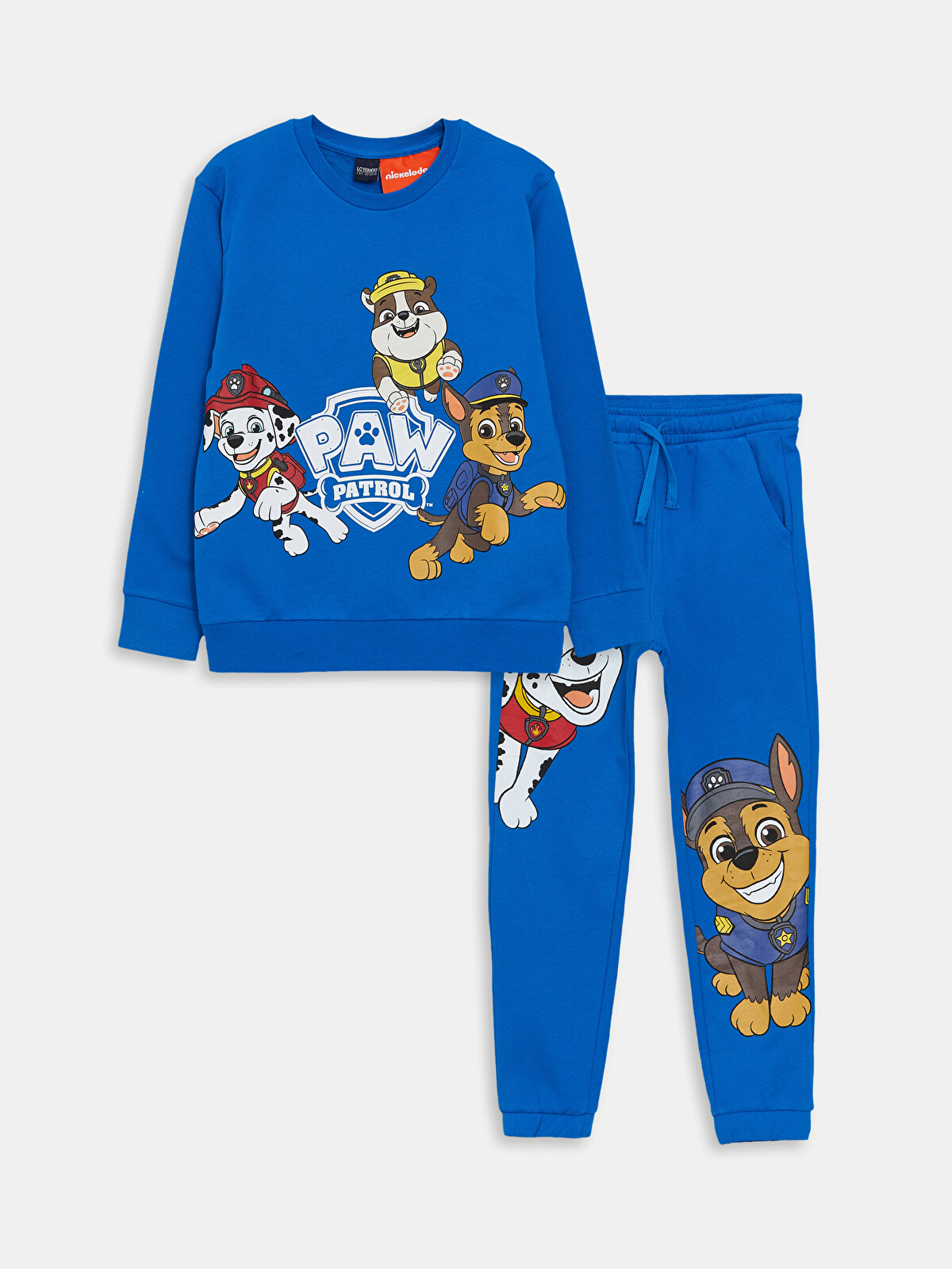 LCW Kids Mavi Bisiklet Yaka Paw Patrol Baskılı Uzun Kollu Erkek