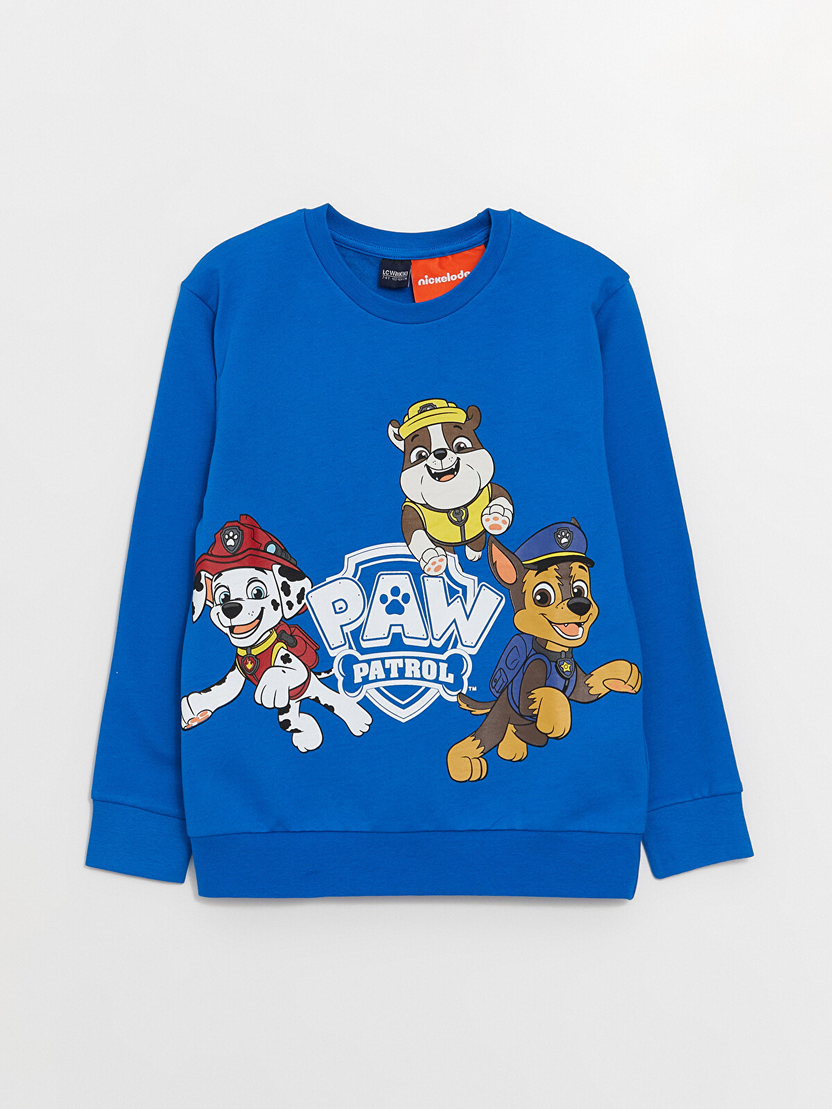 LCW Kids Mavi Bisiklet Yaka Paw Patrol Baskılı Uzun Kollu Erkek