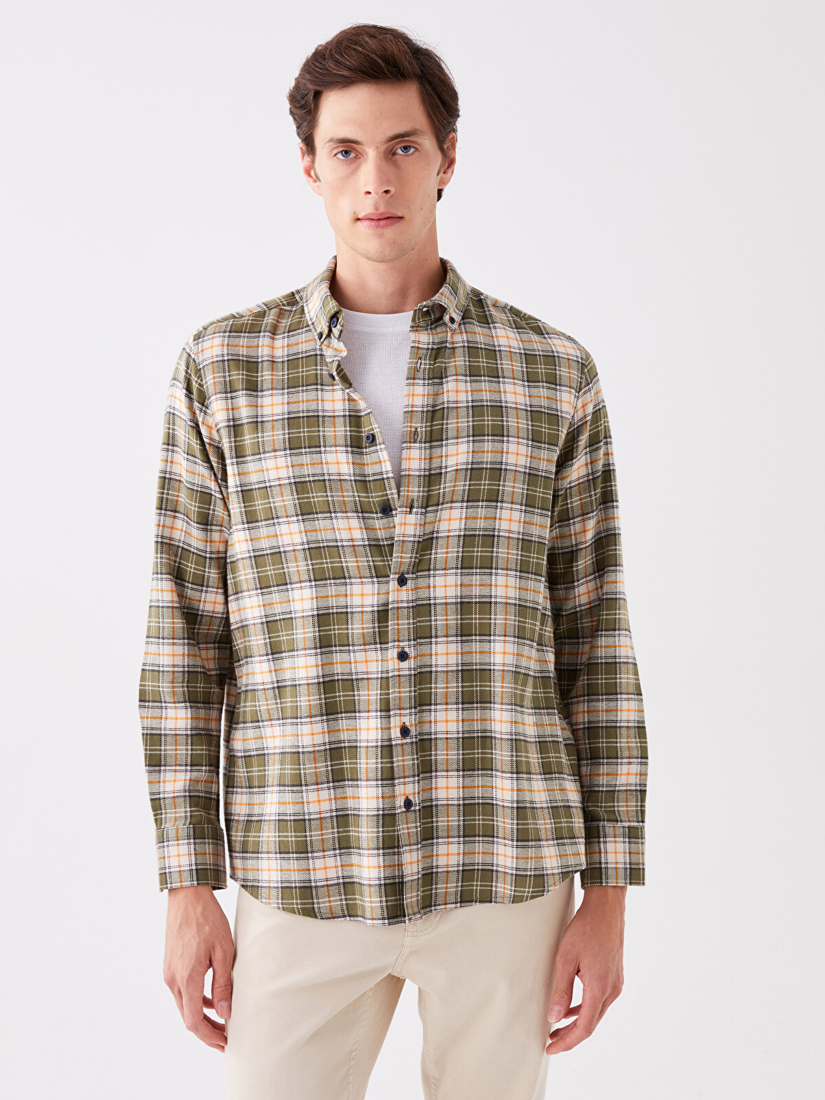 SOUTHBLUE Regular Fit Long Sleeve Plaid Men's Flannel Shirt