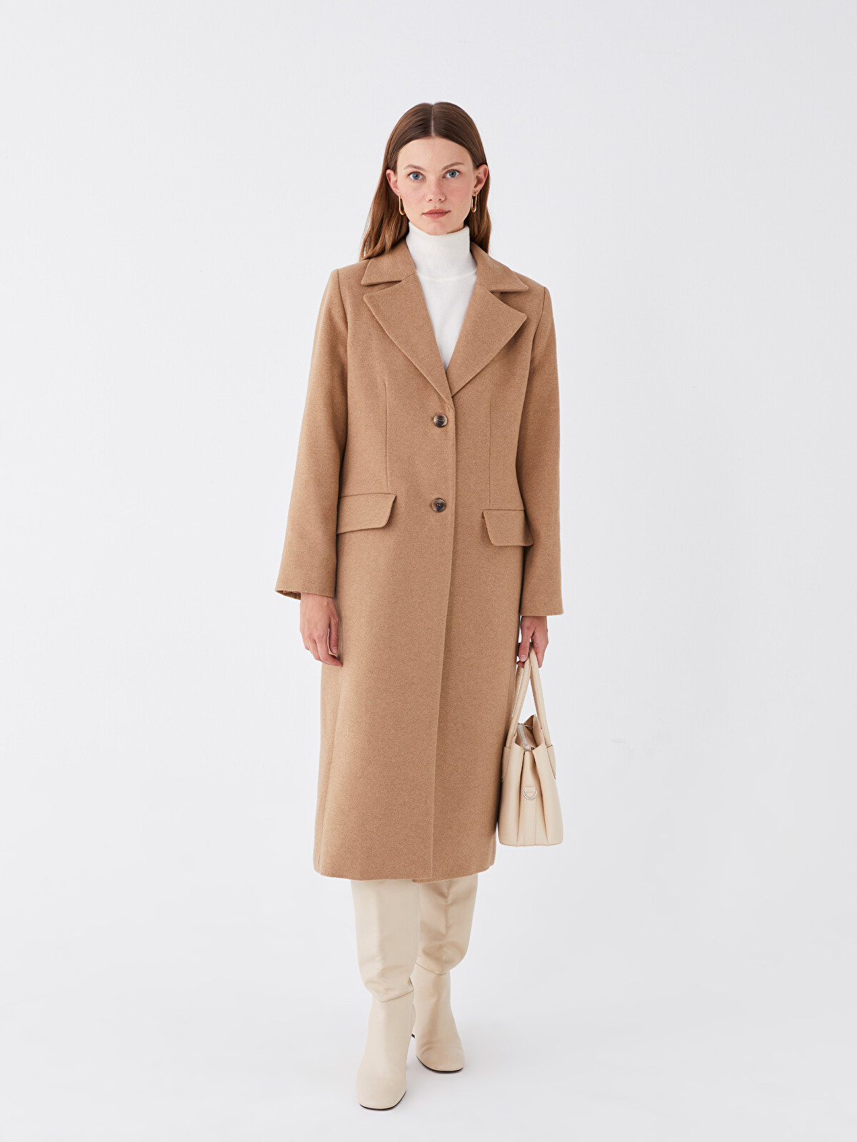 LCW Modest Jacket Collar Women's Cachet Overcoat - W3BD63Z8-V9X