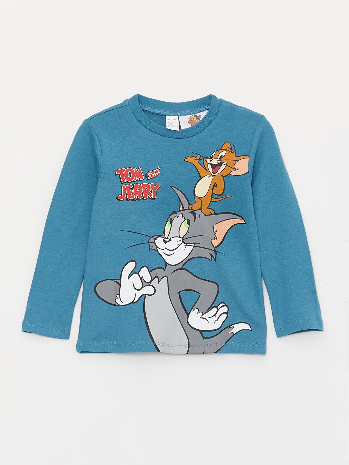 LCW baby Petrol Bisiklet Yaka Uzun Kollu Tom&Jerry Baskılı Erkek