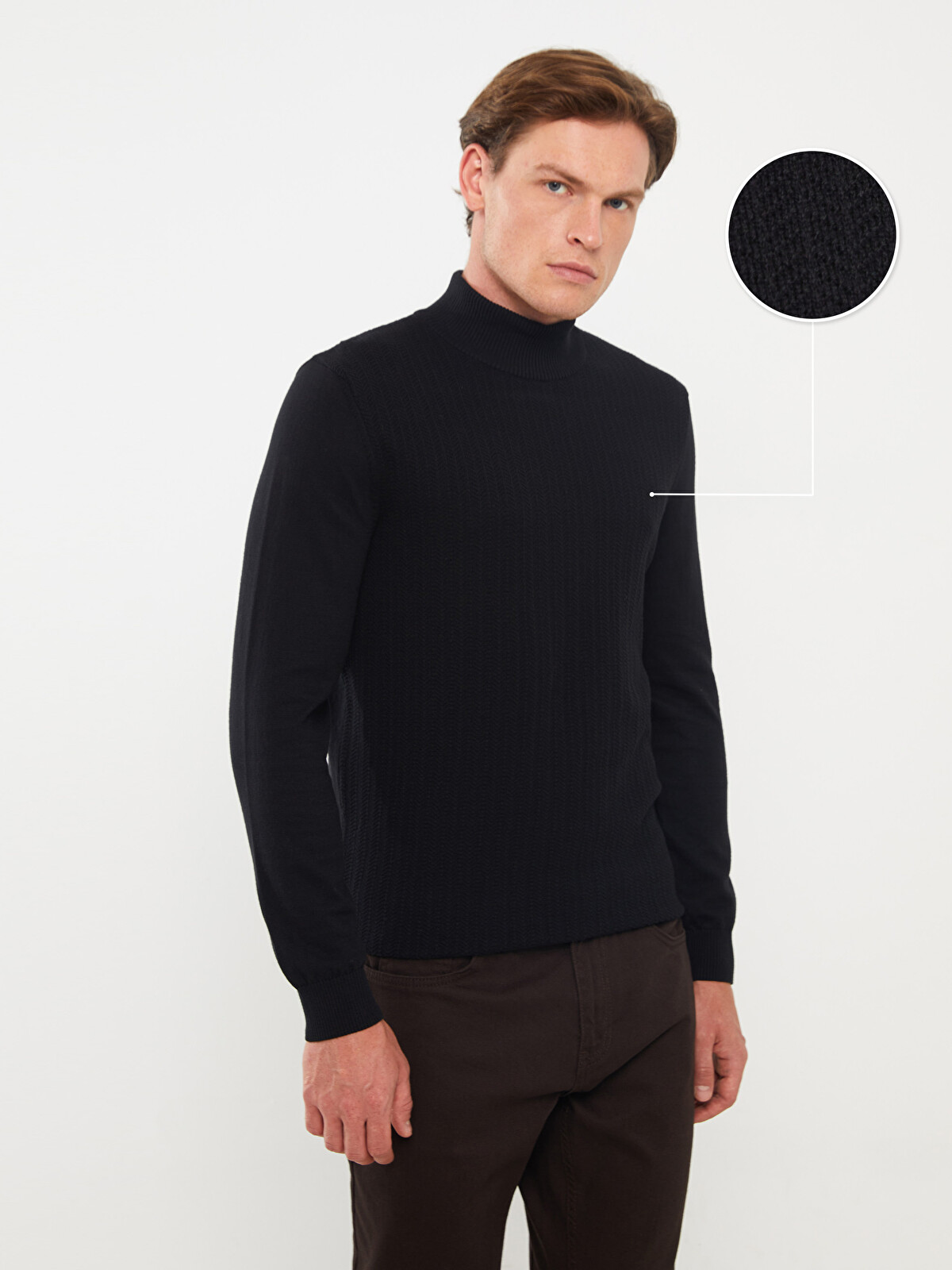 SOUTHBLUE Turtleneck Long Sleeve Men's Knitwear Sweater - W3BN25Z8