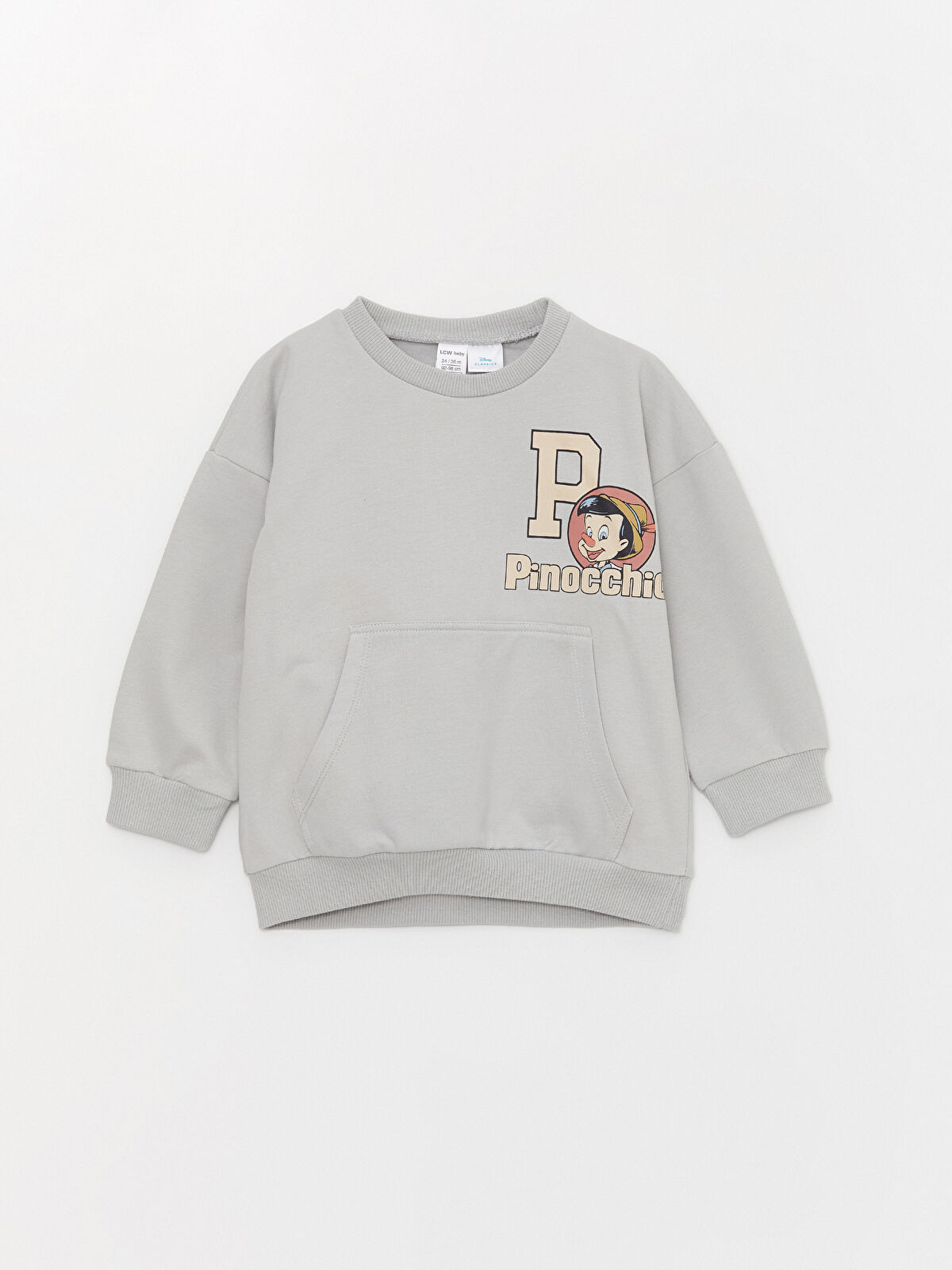 Ｋ8様 LCW baby Gri Bisiklet Yaka Pinokyo Baskılı Erkek Bebek Sweatshirt