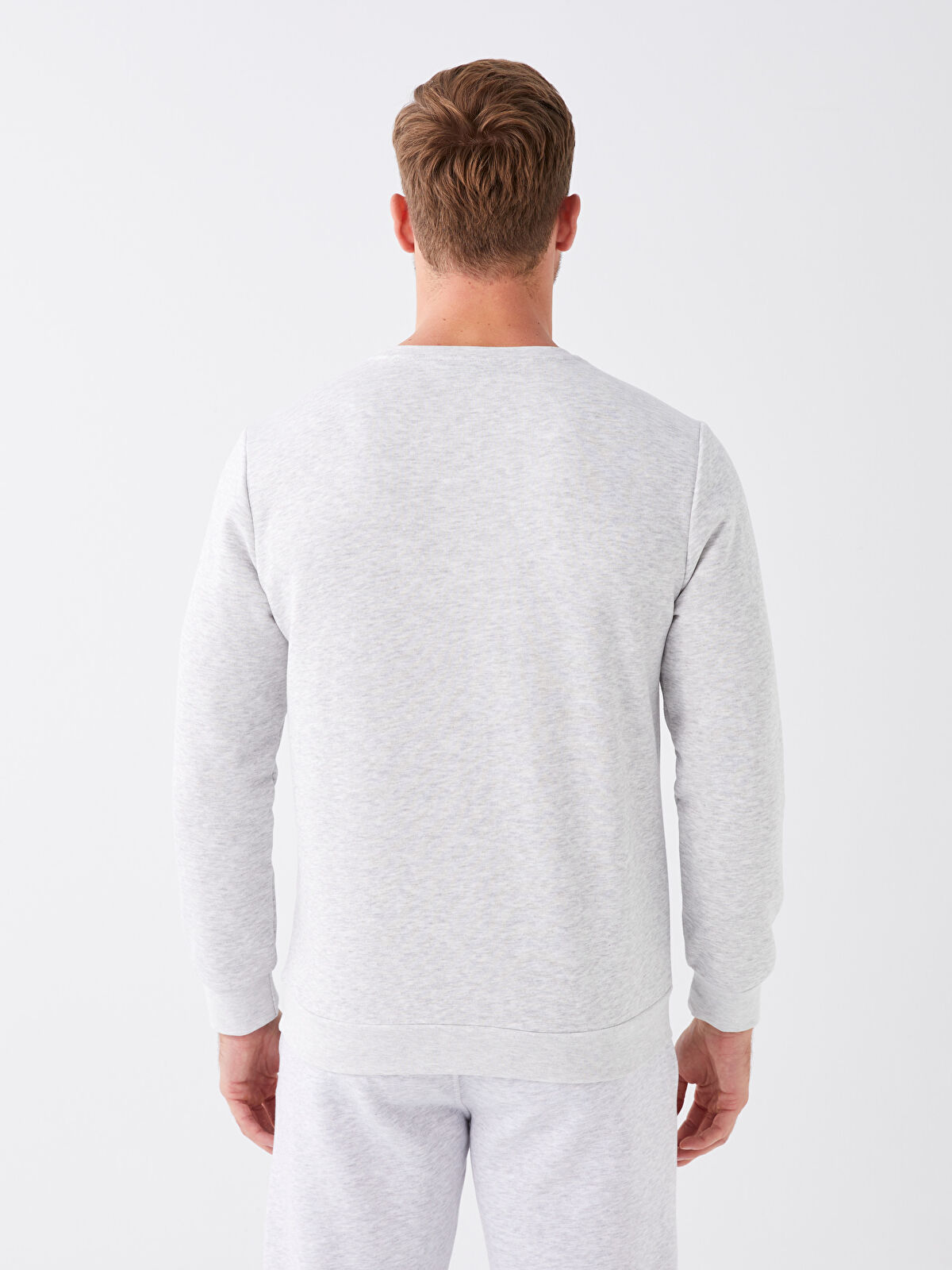 LCWAIKIKI Classic Crew Neck Printed Men's Thick Sweatshirt