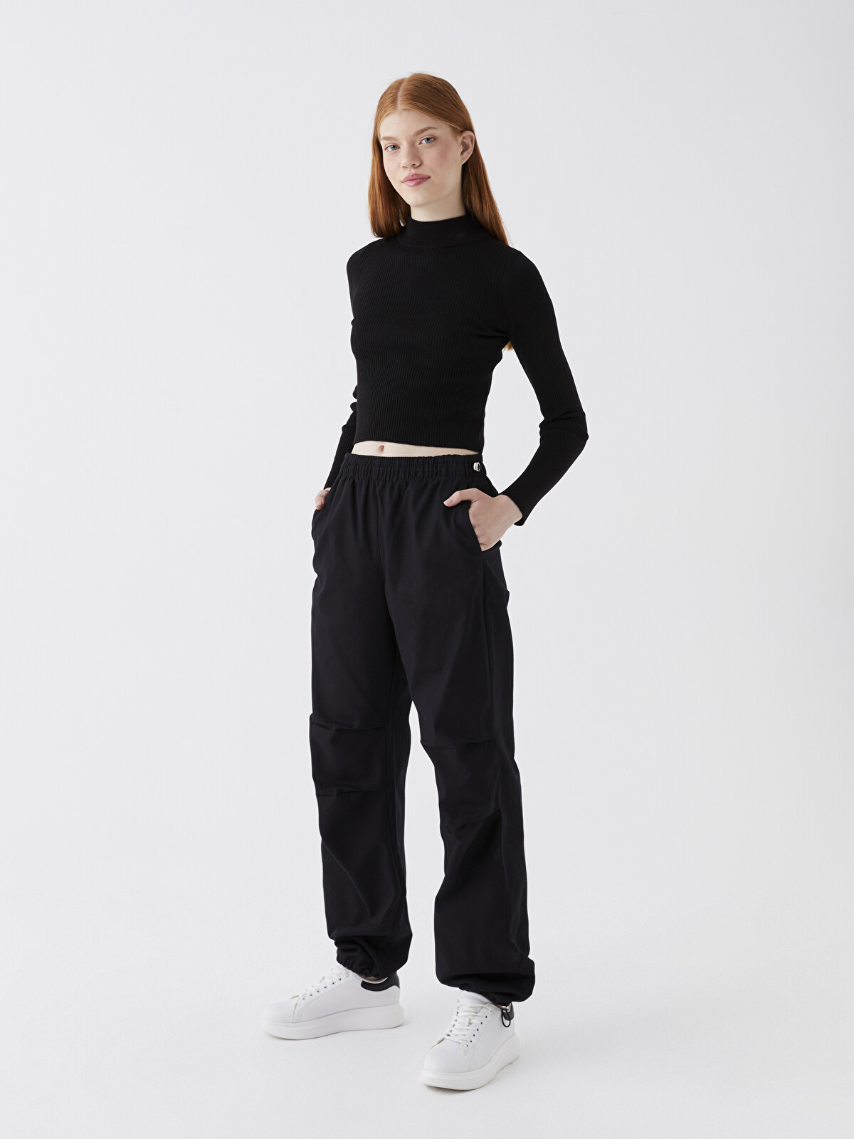 XSIDE Elasticated Waist Relaxed Fit Women's Trousers - W3DC17Z8
