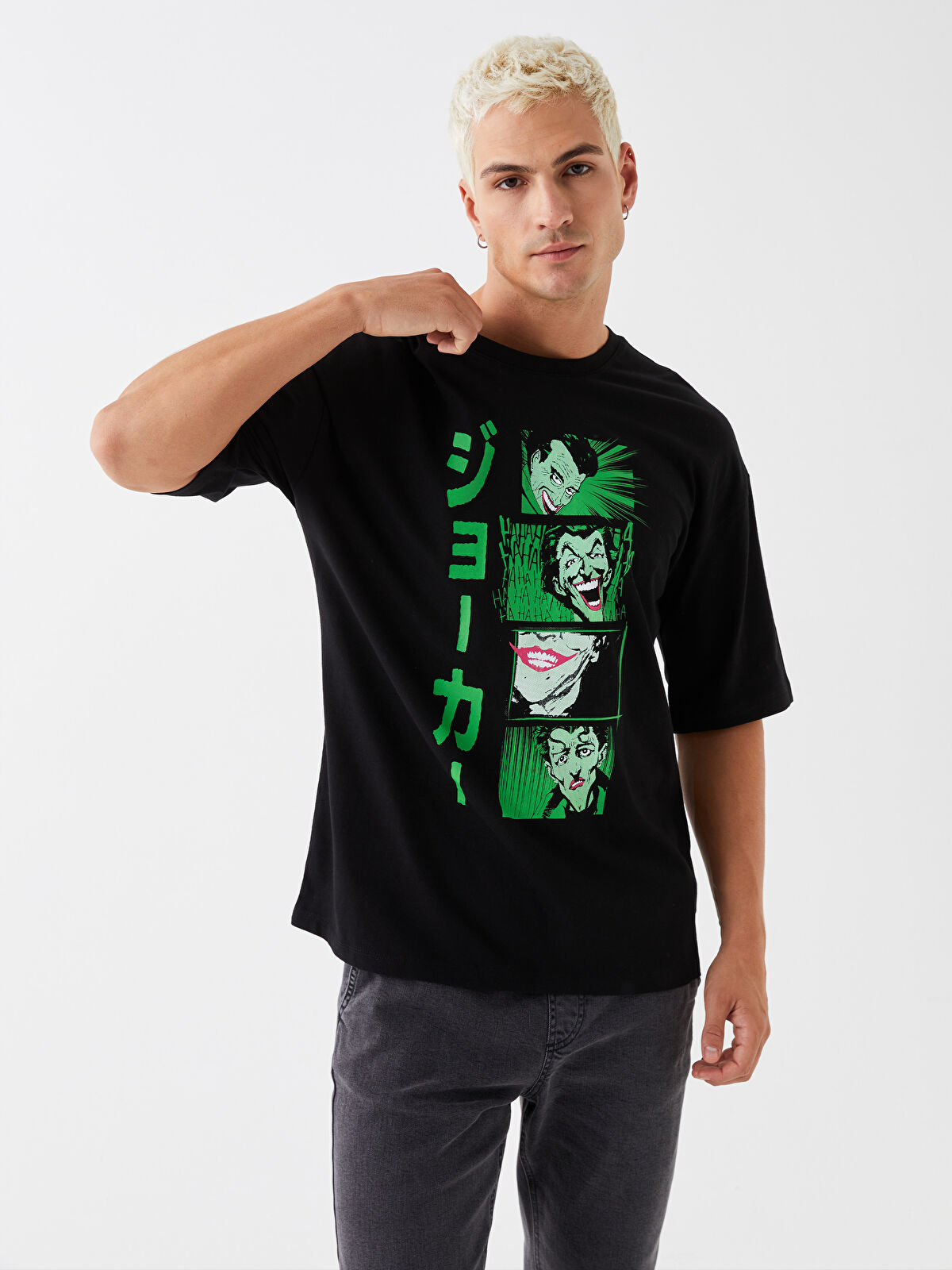 XSIDE Crew Neck Short Sleeve Joker Printed Knit Men's T