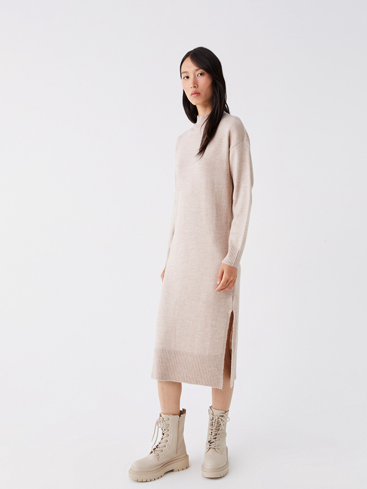 LCW Vision Half Turtleneck Women's Knitwear Dress - W3DN46Z8-L8Q