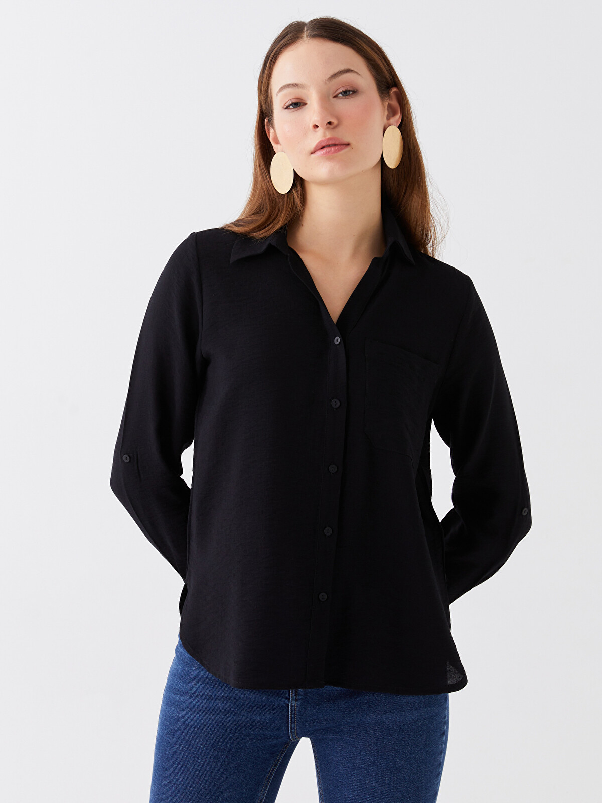 LCWAIKIKI Classic Plain Long Sleeve Women's Shirt - W3EA48Z8-CVL