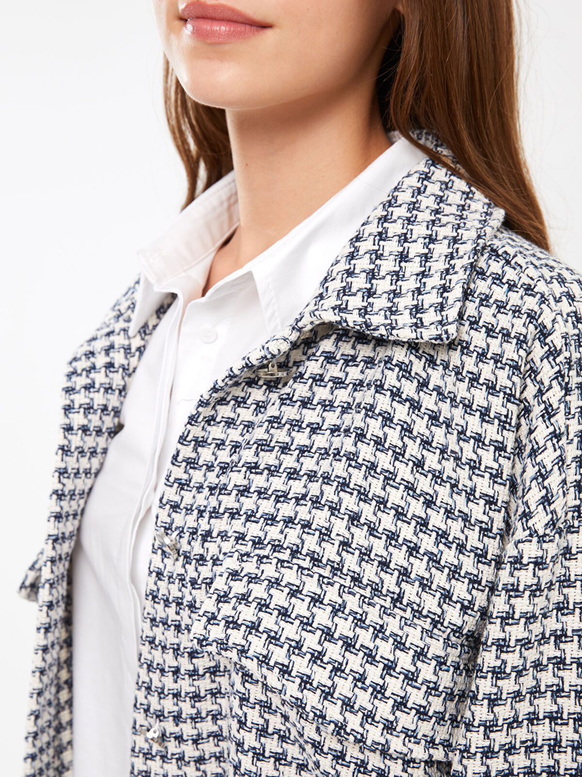 LCW Vision Patterned Oversize Women's Lumberjack Shirt