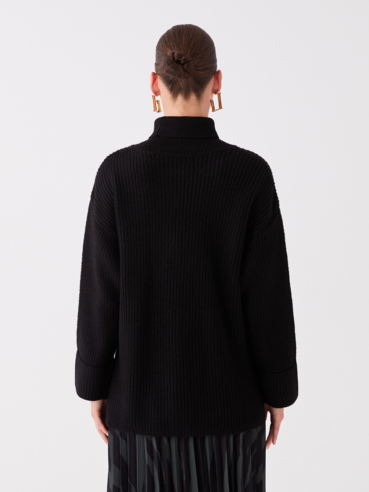 LCWAIKIKI Classic Turtleneck Self-Patterned Long Sleeve Oversized