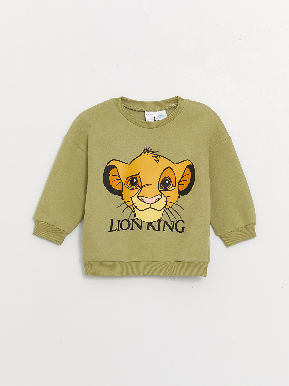 LCW baby Bisiklet Yaka Aslan Kral Baskılı Erkek Bebek Sweatshirt