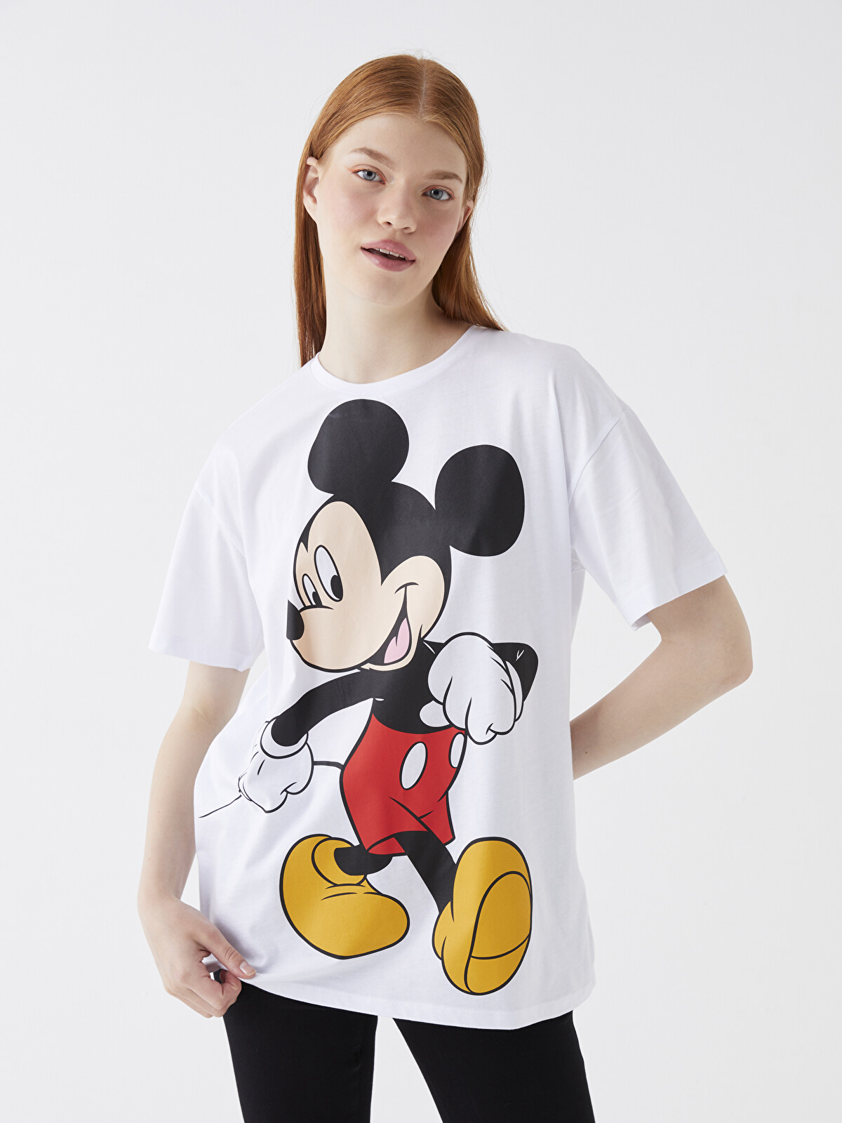 XSIDE Crew Neck Mickey Mouse Printed Short Sleeve Women's T-Shirt