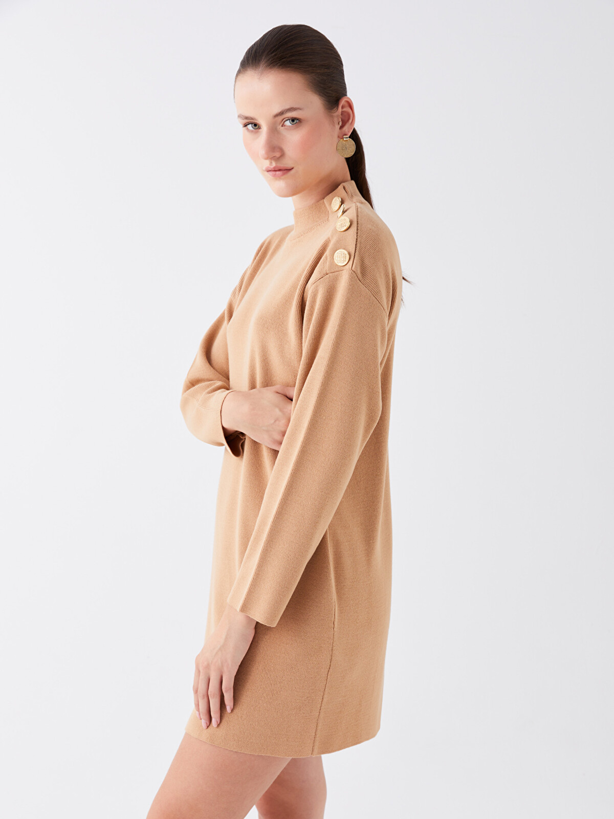 LCWAIKIKI Classic Half Turtleneck Oversize Women's Knitwear Tunic