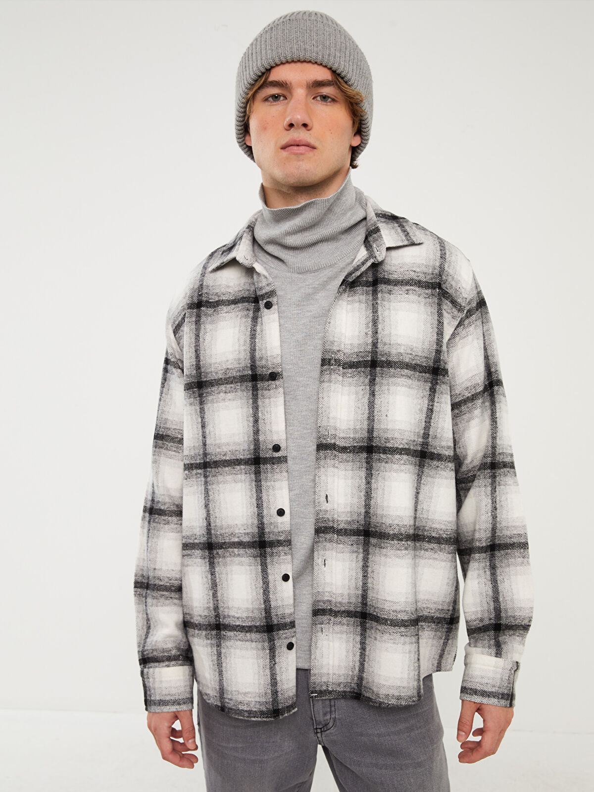 XSIDE Regular Fit Long Sleeve Plaid Men's Flannel Shirt
